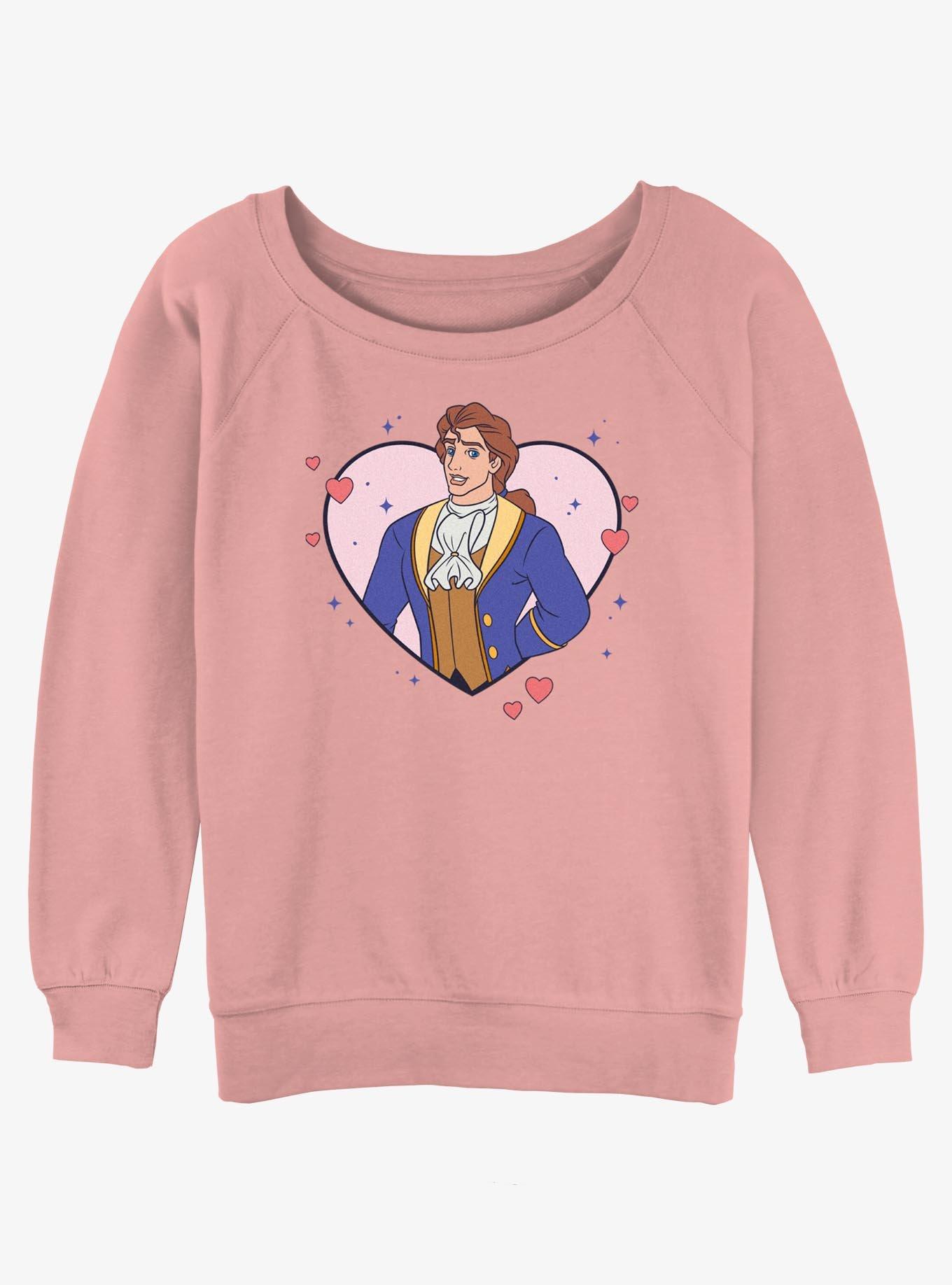 Disney Princess The Beast Prince Adam Heart Womens Slouchy Sweatshirt, , hi-res