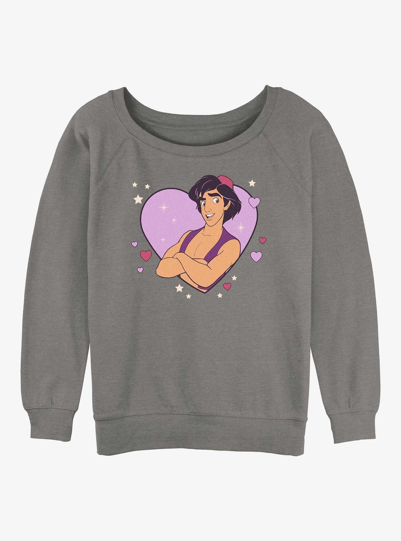 Disney Princess Aladdin Heart Womens Slouchy Sweatshirt