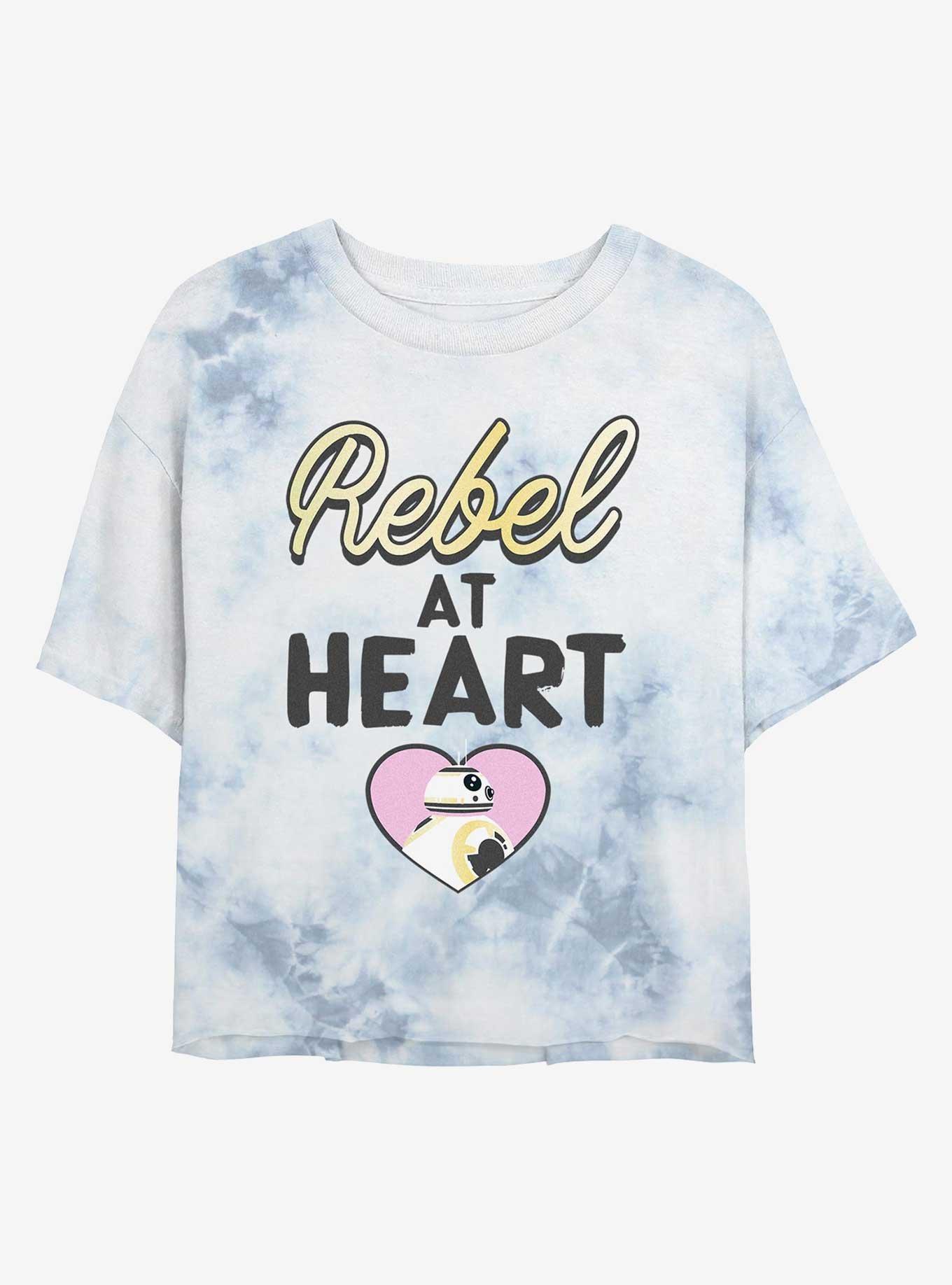 Star Wars Rebel At Heart Tie Dye Crop Womens T-Shirt, , hi-res