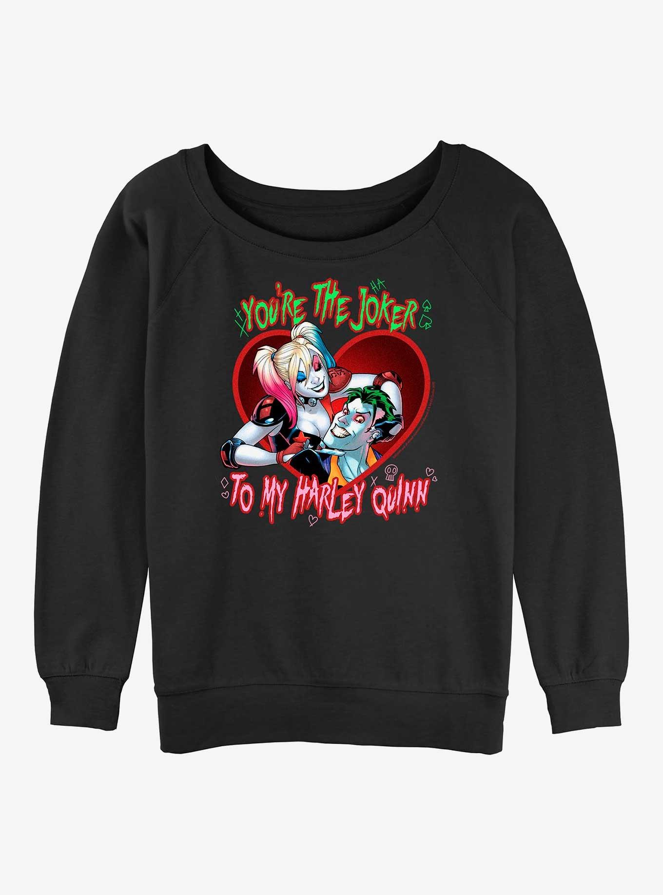 DC Comics Batman Youre The Joker To My Harley Quinn Womens Slouchy Sweatshirt, , hi-res