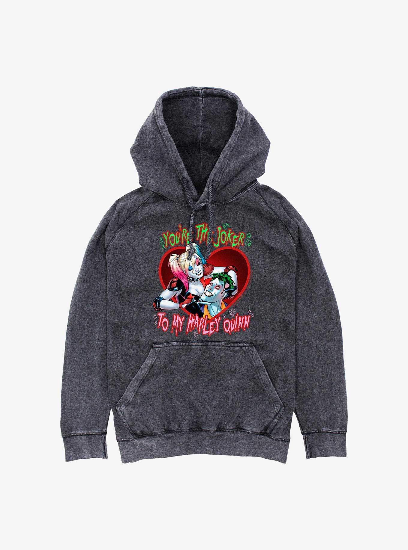 DC Comics Batman Youre The Joker To My Harley Quinn Mineral Wash Hoodie, , hi-res