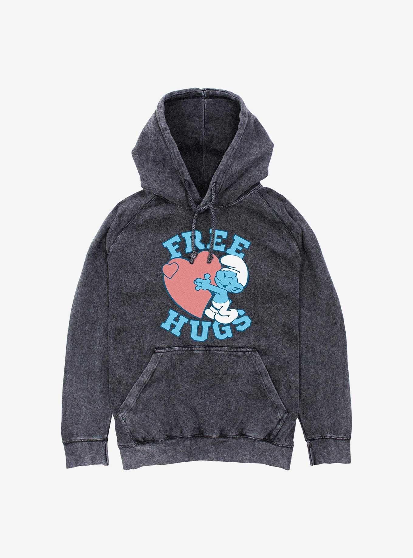 The Smurfs Free Hugs Mineral Wash Hoodie, , hi-res