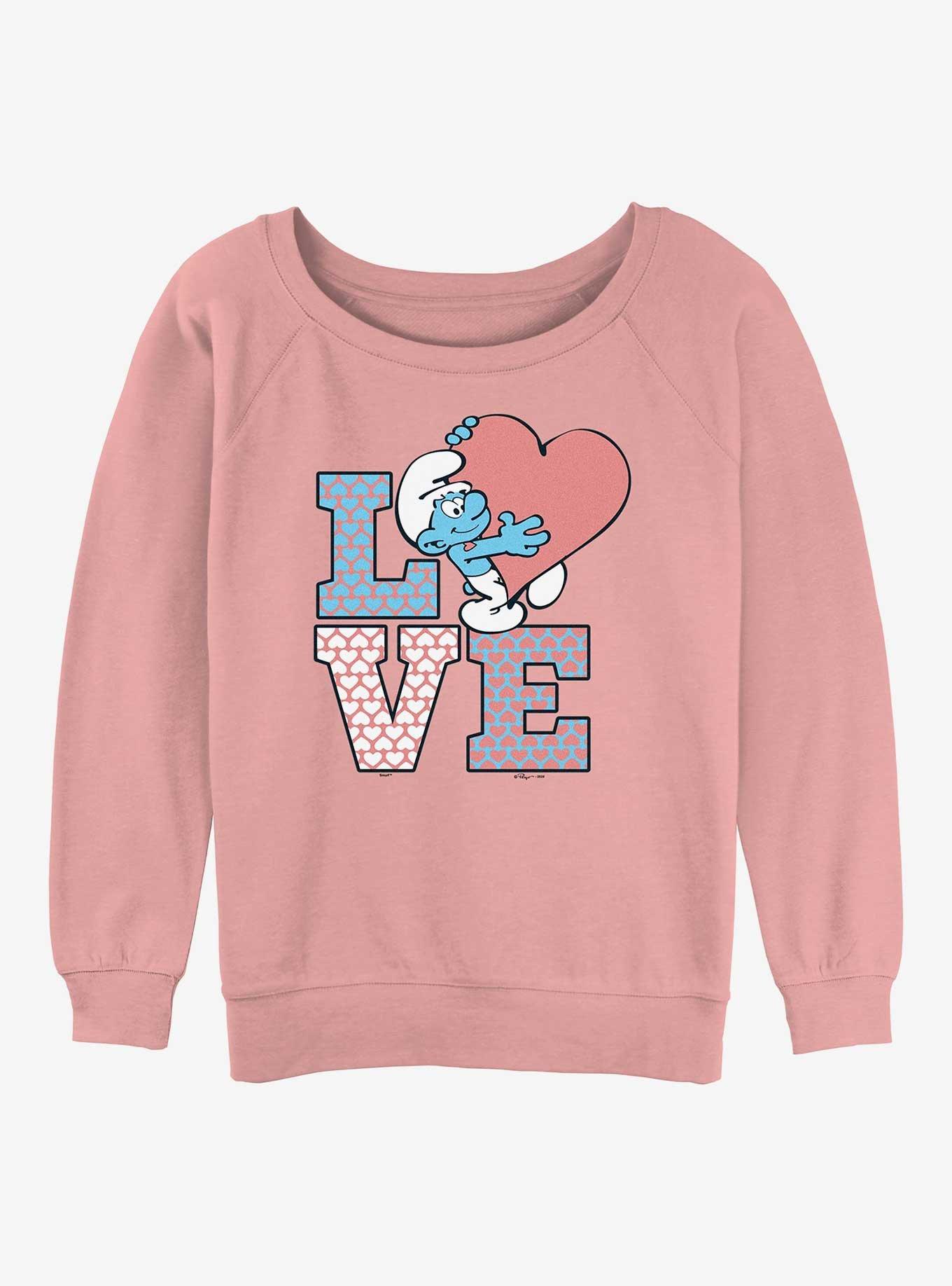 The Smurfs Love Stack Womens Slouchy Sweatshirt, , hi-res