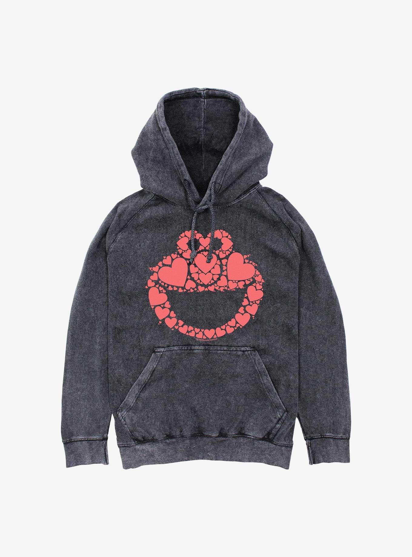 Sesame Street Heart Elmo Face Mineral Wash Hoodie, , hi-res