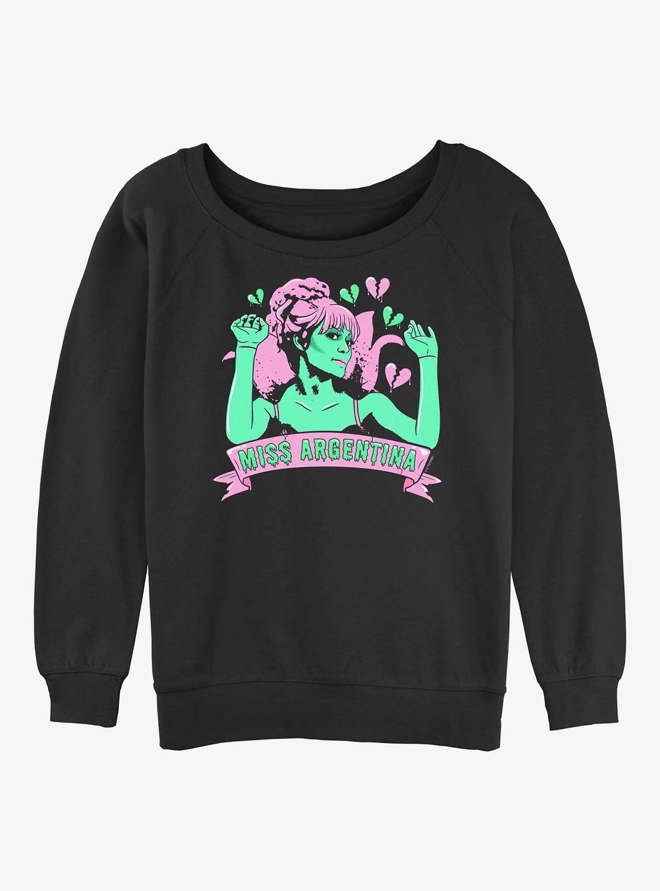 Beetlejuice Miss Argentina Hearts Womens Slouchy Sweatshirt, , hi-res