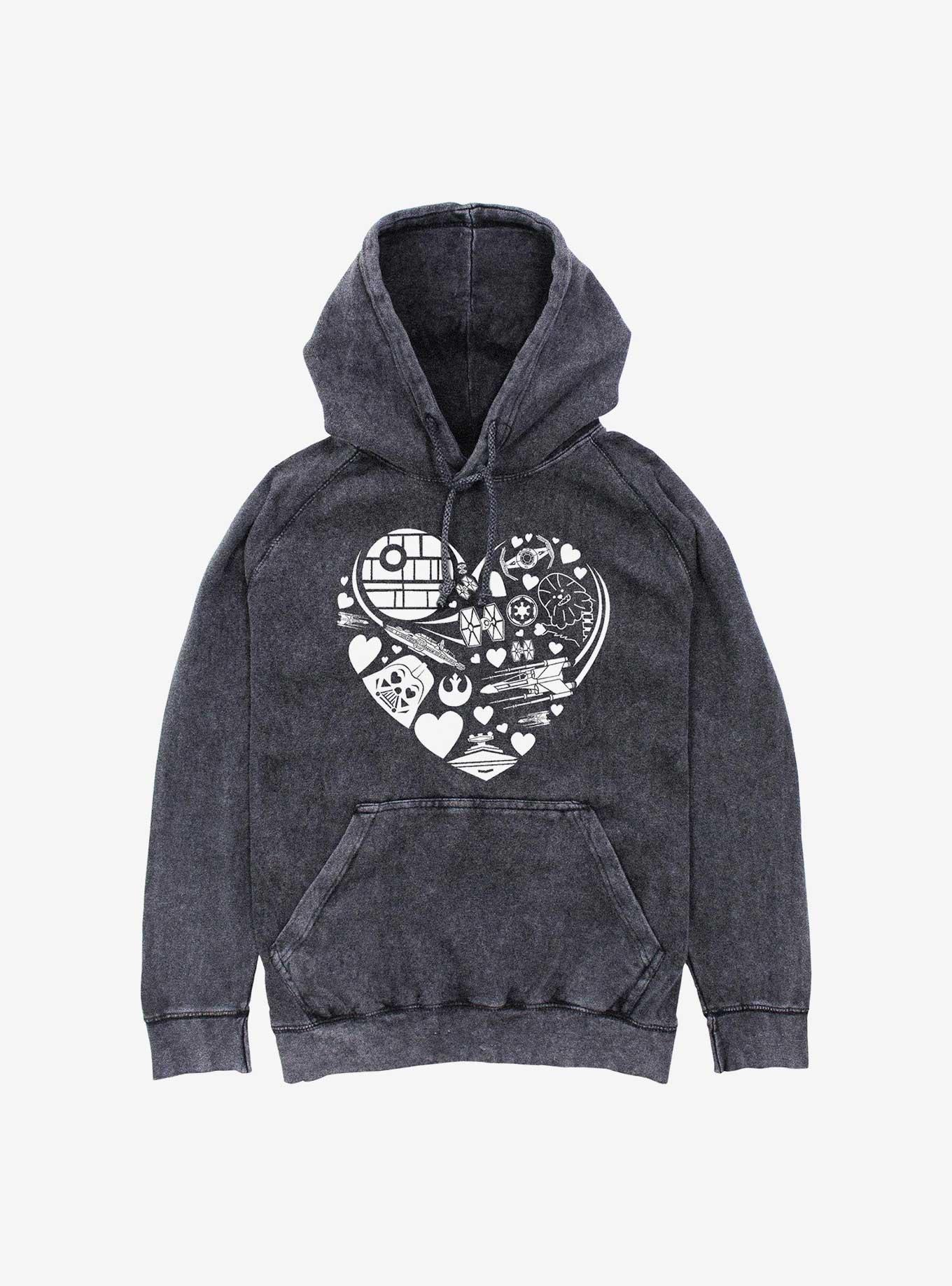 Star Wars Icons Heart Mineral Wash Hoodie, , hi-res