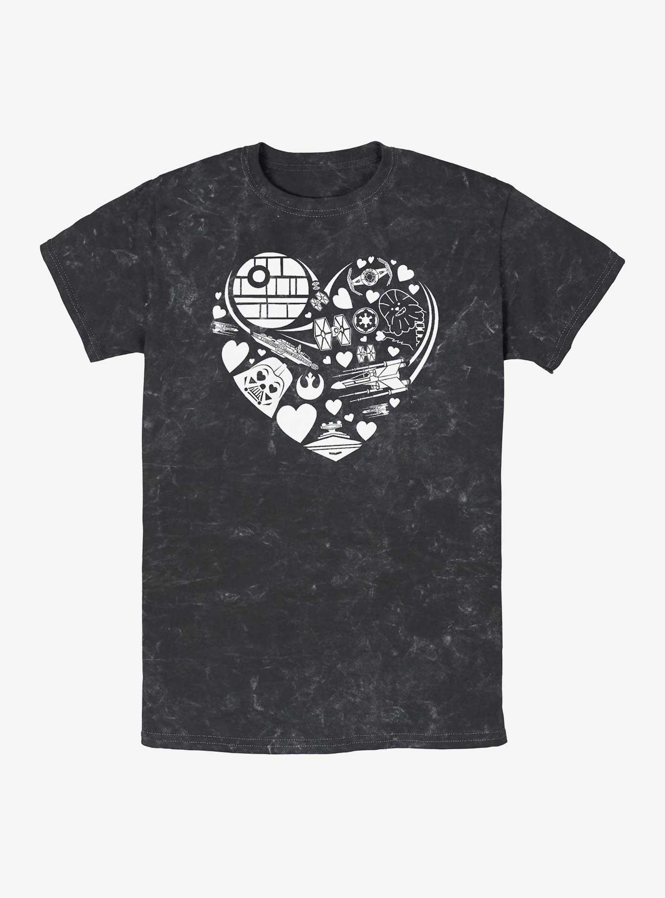 Star Wars Icons Heart Mineral Wash T-Shirt, , hi-res