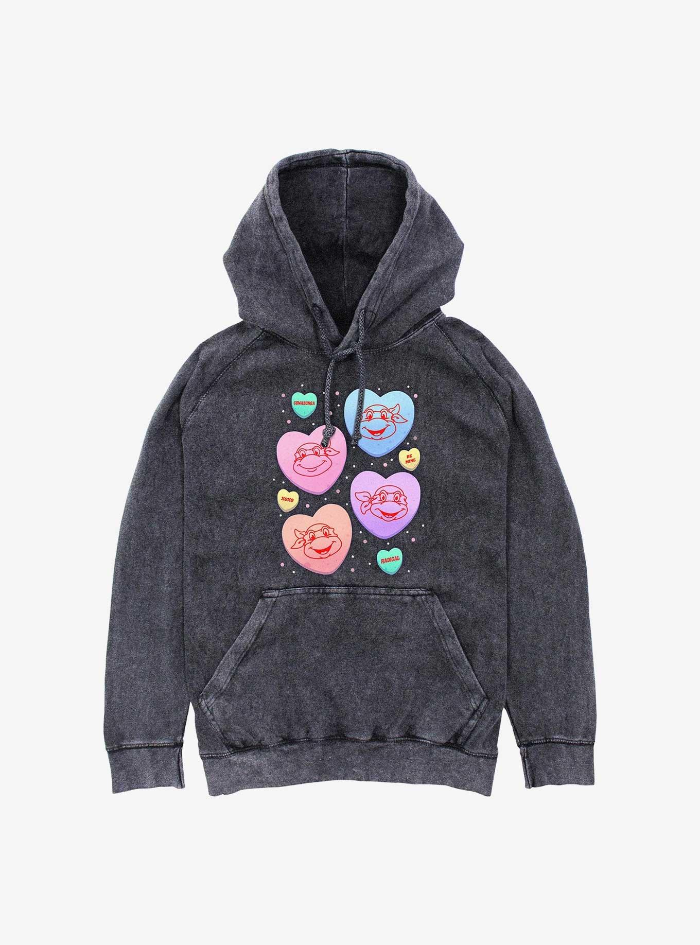 Teenage Mutant Ninja Turtles Heart Candy Faces Mineral Wash Hoodie, , hi-res