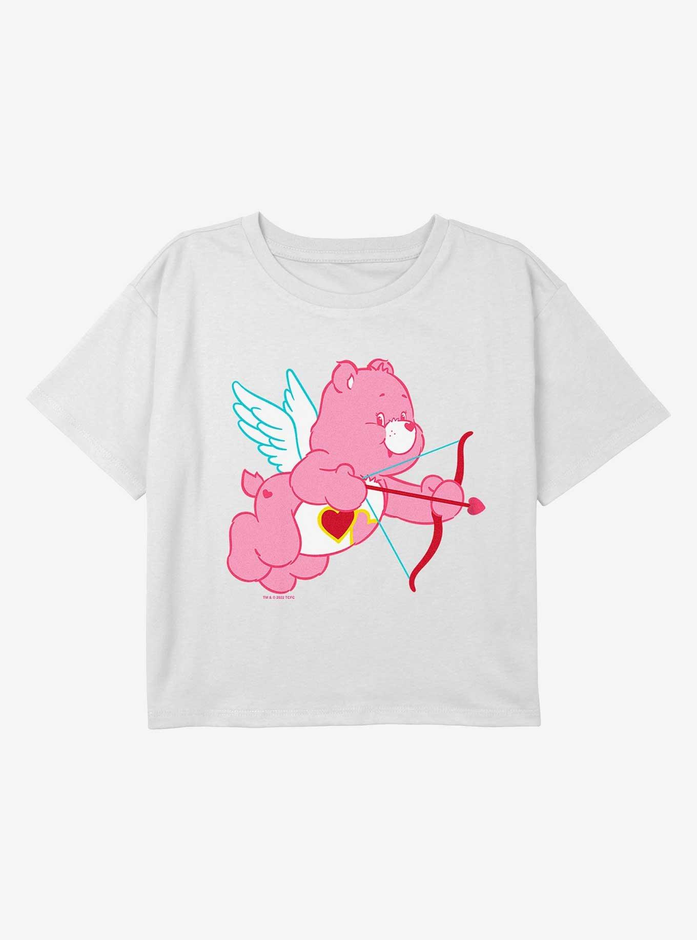 Care Bears Love A Lot Bear Cupid Youth Girls Boxy Crop T-Shirt, , hi-res