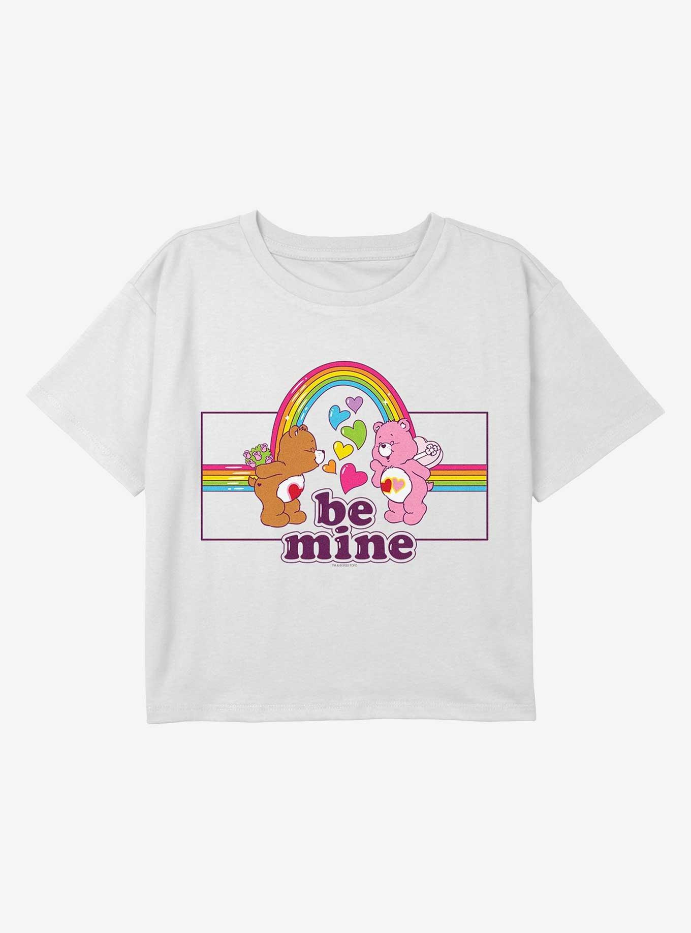 Care Bears Be Mine Kisses Youth Girls Boxy Crop T-Shirt, , hi-res