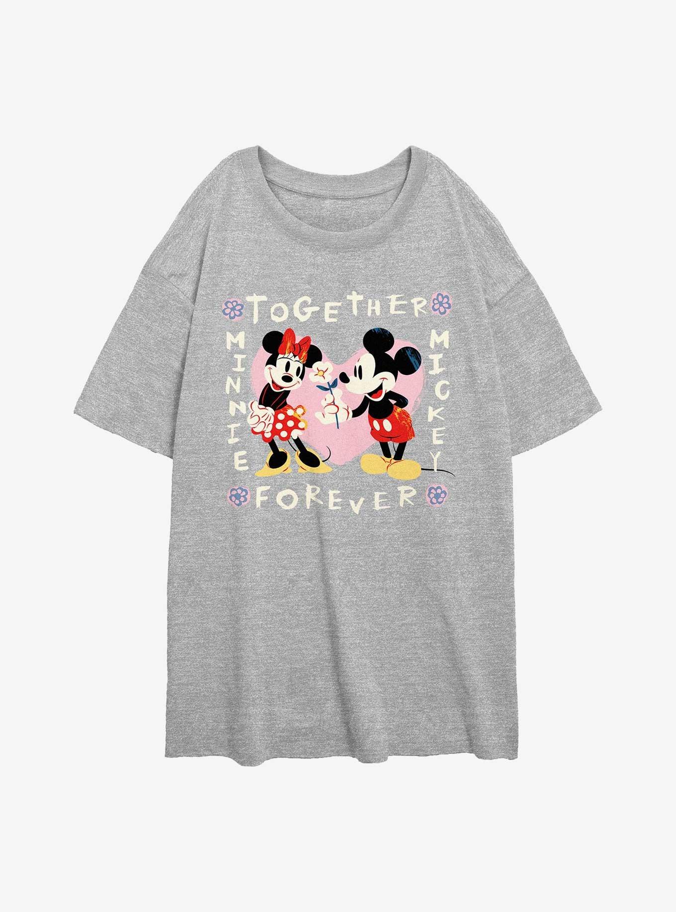 Disney Mickey Mouse and Minnie Mouse Together Forever Womens Oversized T-Shirt, , hi-res