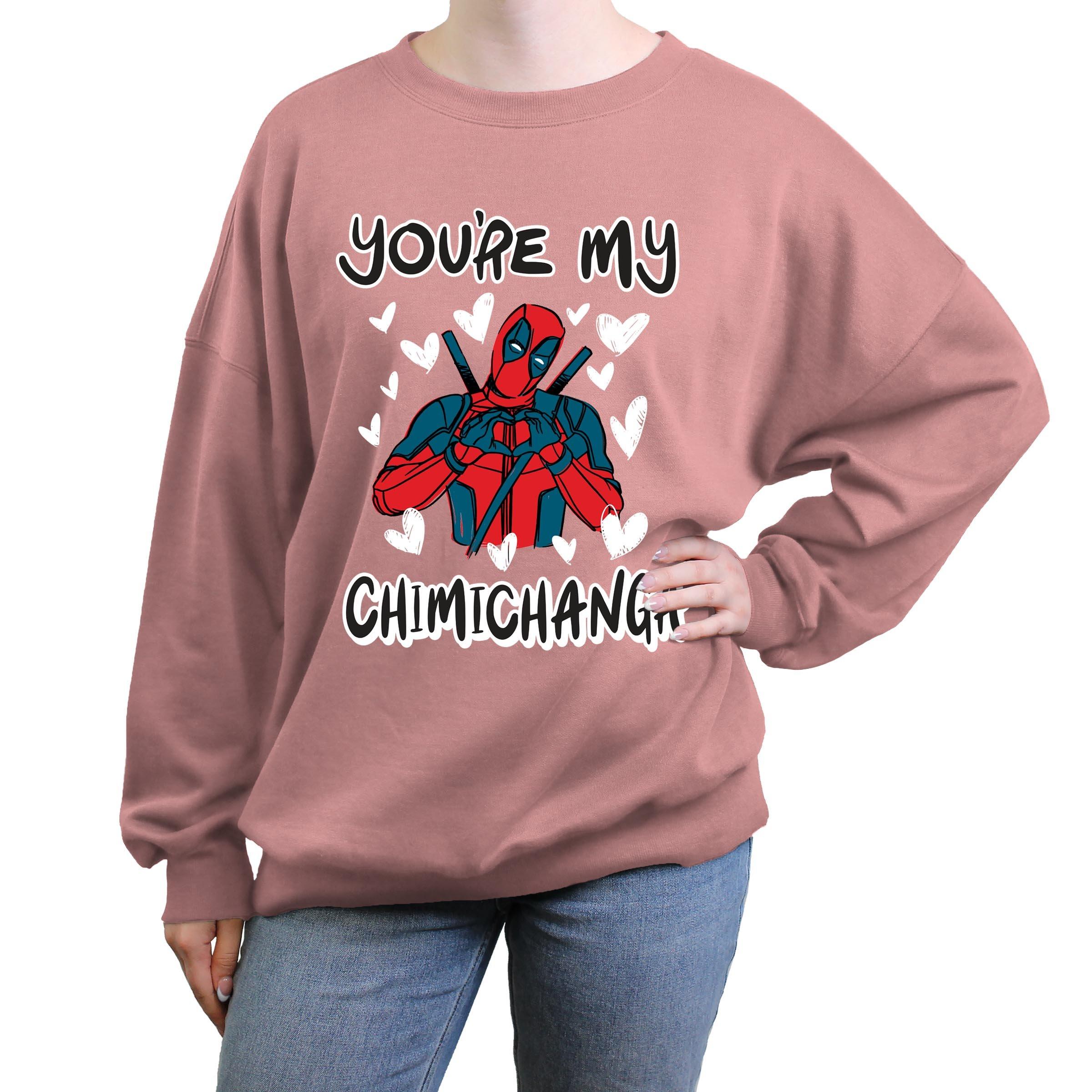 Marvel Deadpool Youre My Chimichanga Womens Oversized Sweatshirt, DESERTPNK, hi-res