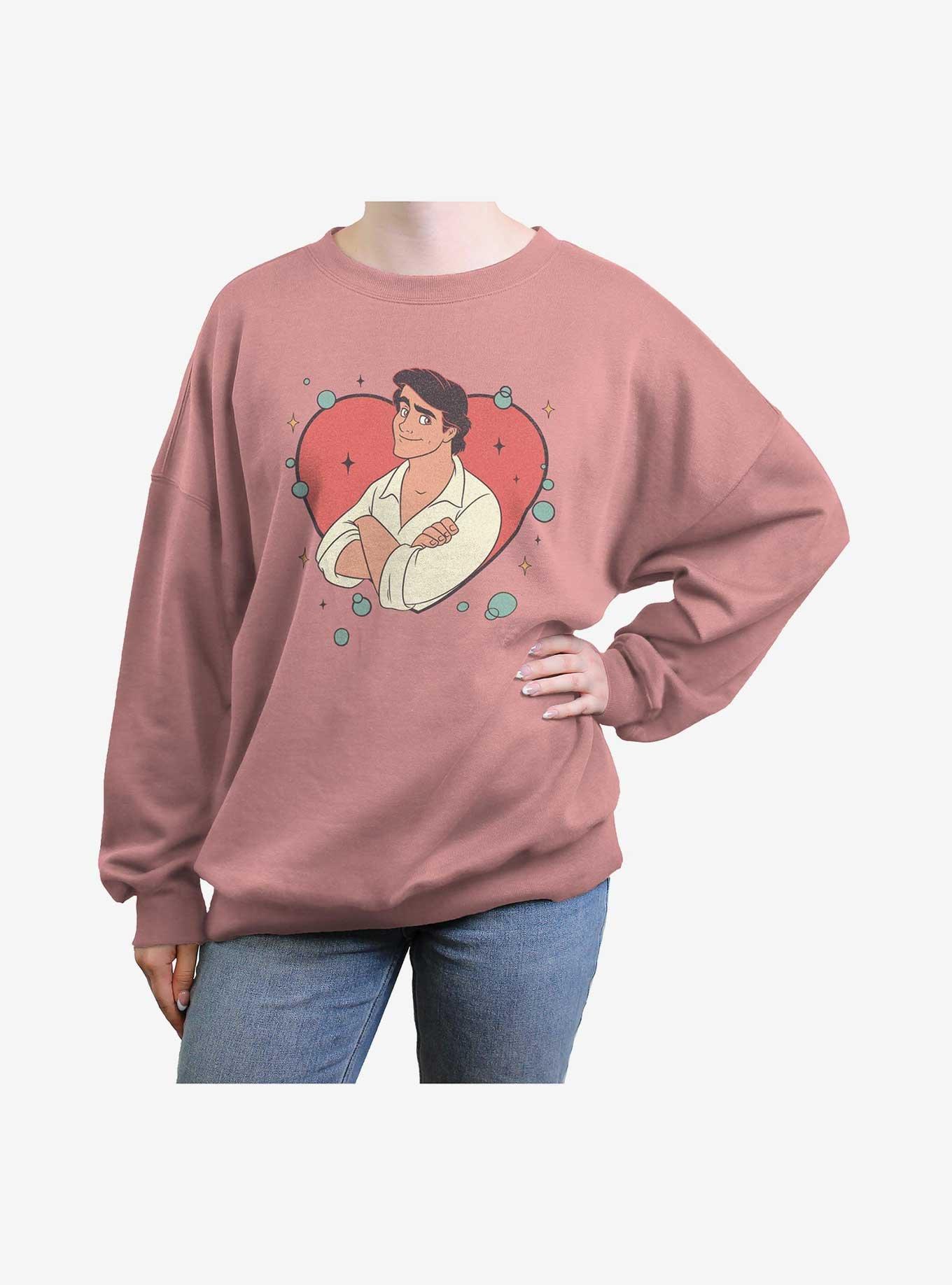 Disney Princess Prince Eric Heart Womens Oversized Sweatshirt, , hi-res