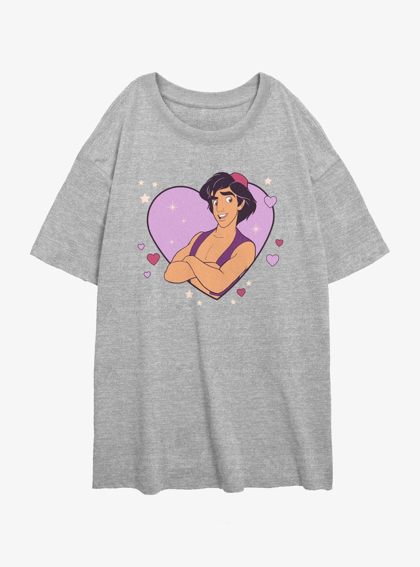 Disney Princess Aladdin Heart Womens Oversized T-Shirt, , hi-res