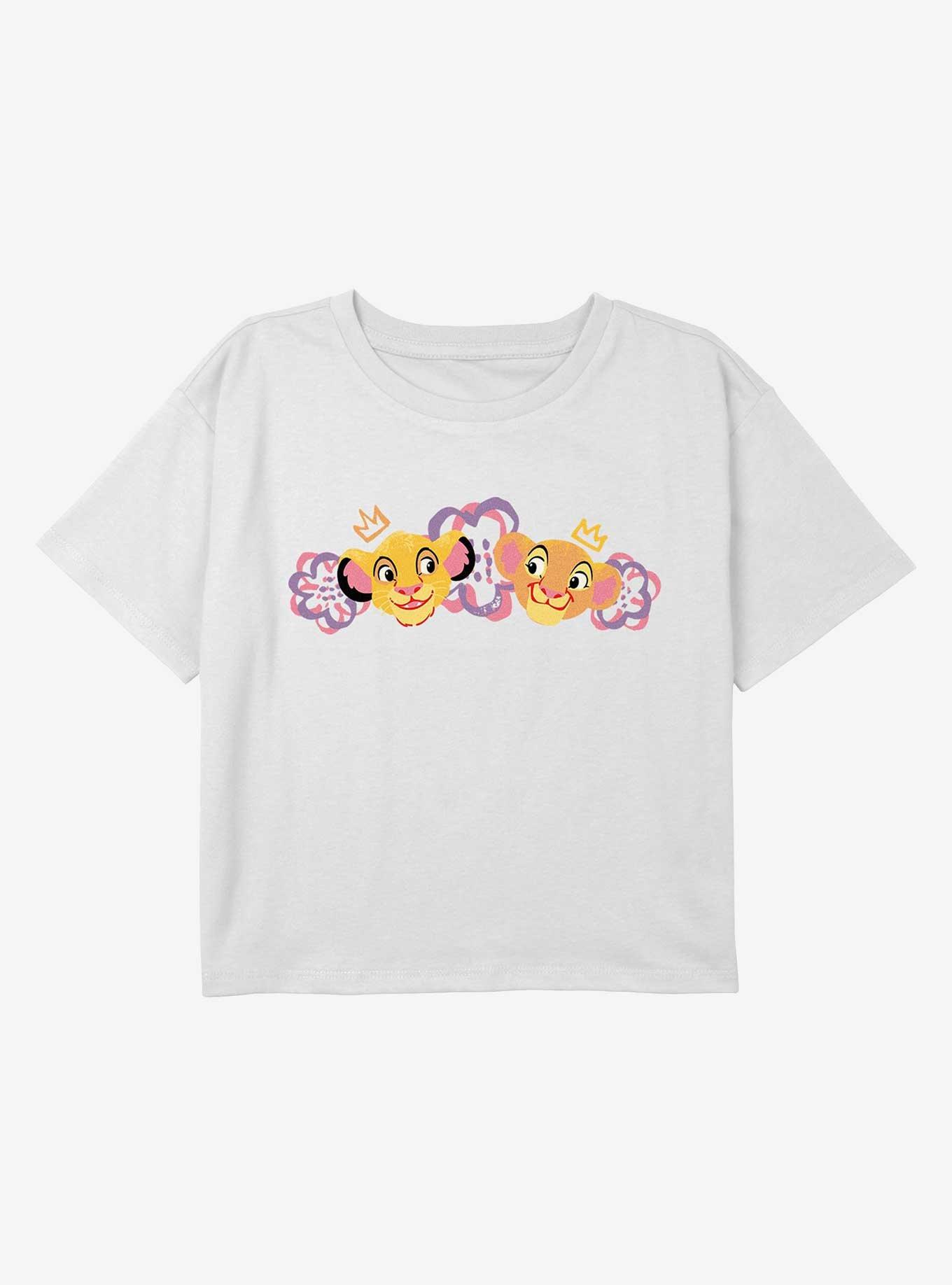 Disney The Lion King Cute Pair Youth Girls Boxy Crop T-Shirt, , hi-res