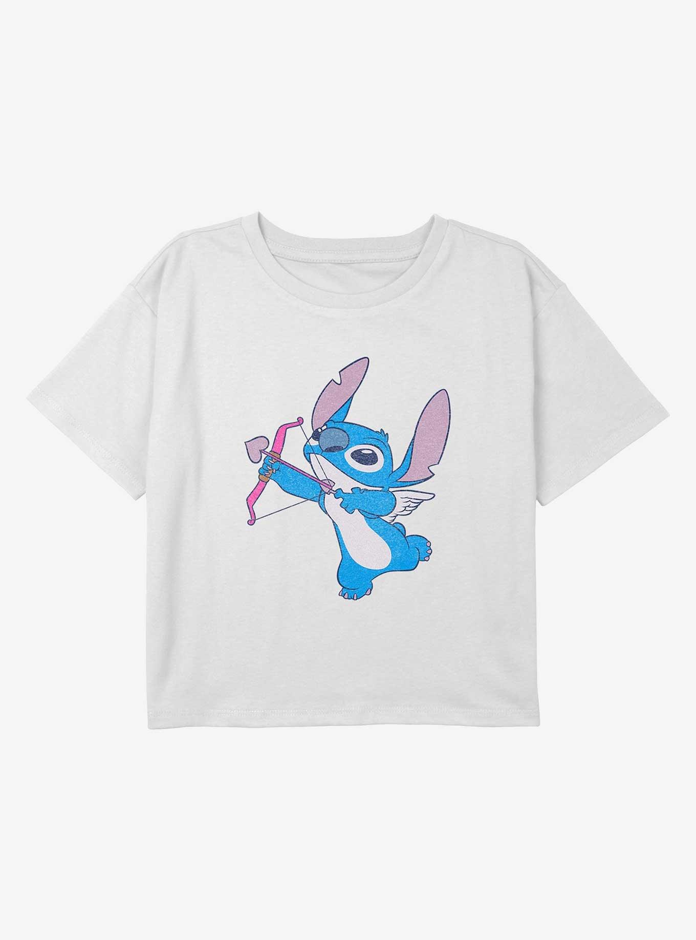 Disney Lilo & Stitch Stitch Cupid Youth Girls Boxy Crop T-Shirt, , hi-res