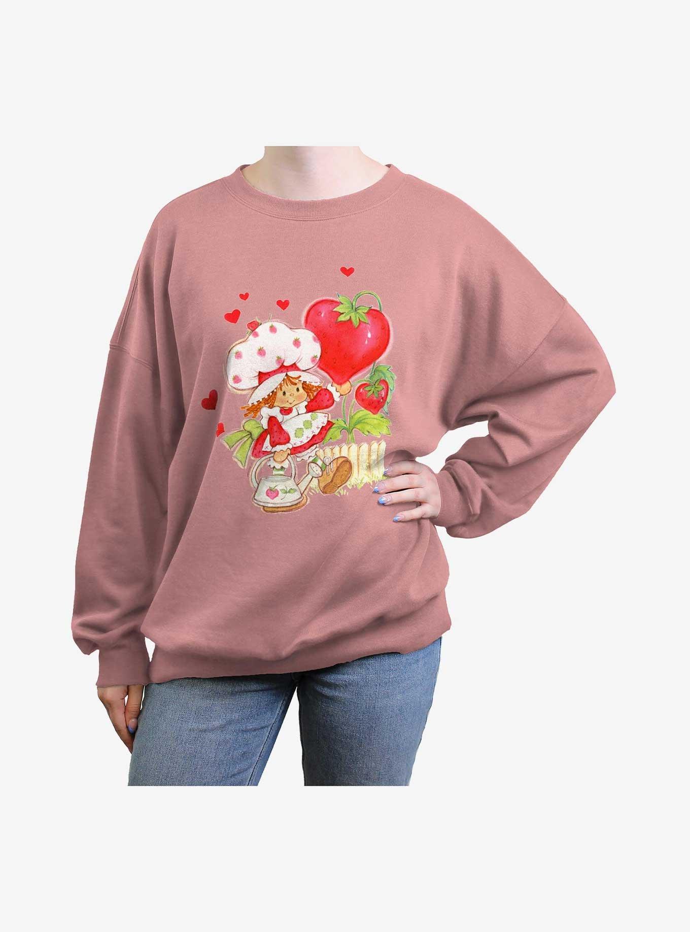 Strawberry Shortcake Heart Strawberry Balloon Walk Womens Oversized Sweatshirt, , hi-res