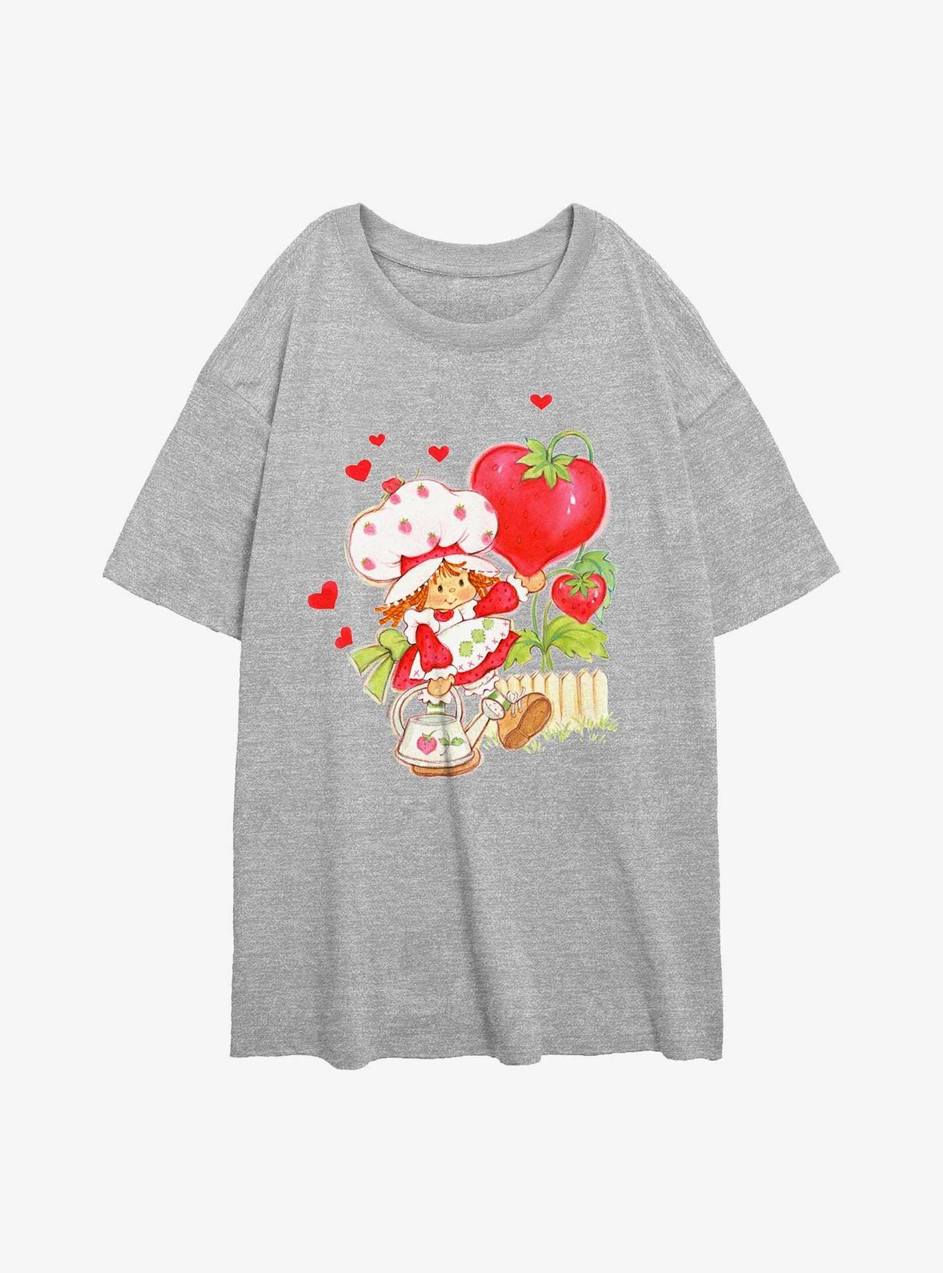 Strawberry Shortcake Heart Strawberry Balloon Walk Womens Oversized T-Shirt, , hi-res