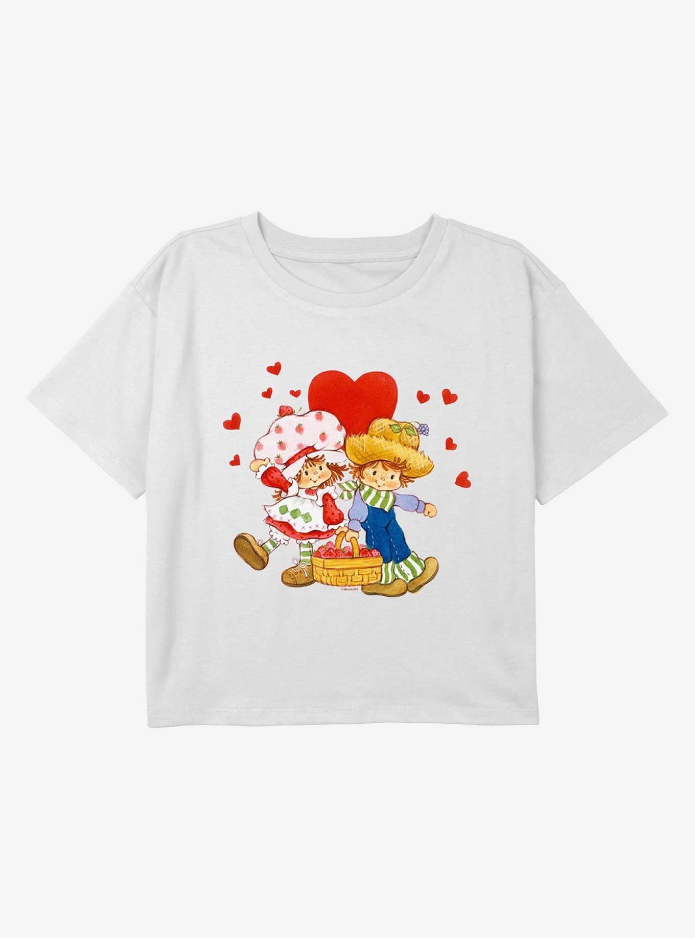 Strawberry Shortcake Cute Pair Youth Girls Boxy Crop T-Shirt, , hi-res