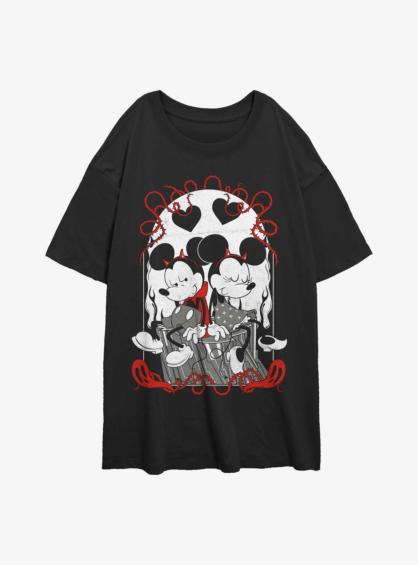 Disney Mickey Mouse and Minnie Mouse Devilish Plans Womens Oversized T-Shirt, , hi-res