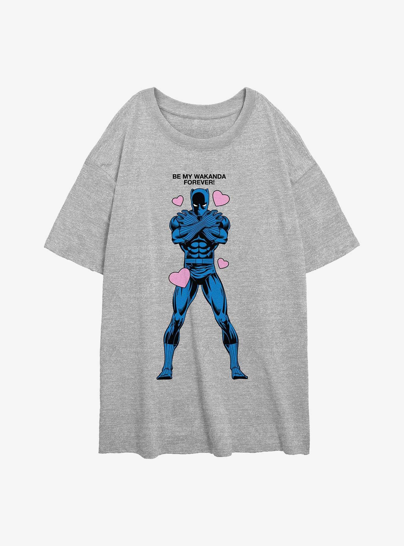 Marvel Black Panther Be My Wakanda Forever Womens Oversized T-Shirt, ATH HTR, hi-res
