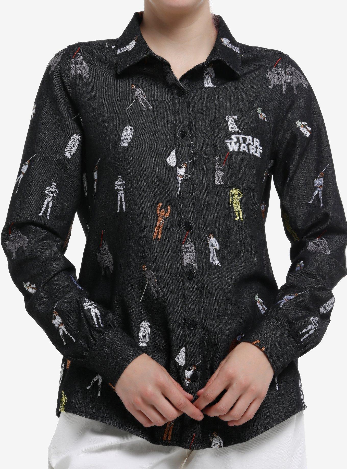 Her Universe Star Wars Characters Chambray Long-Sleeve Button-Up Her Universe Exclusive, , hi-res