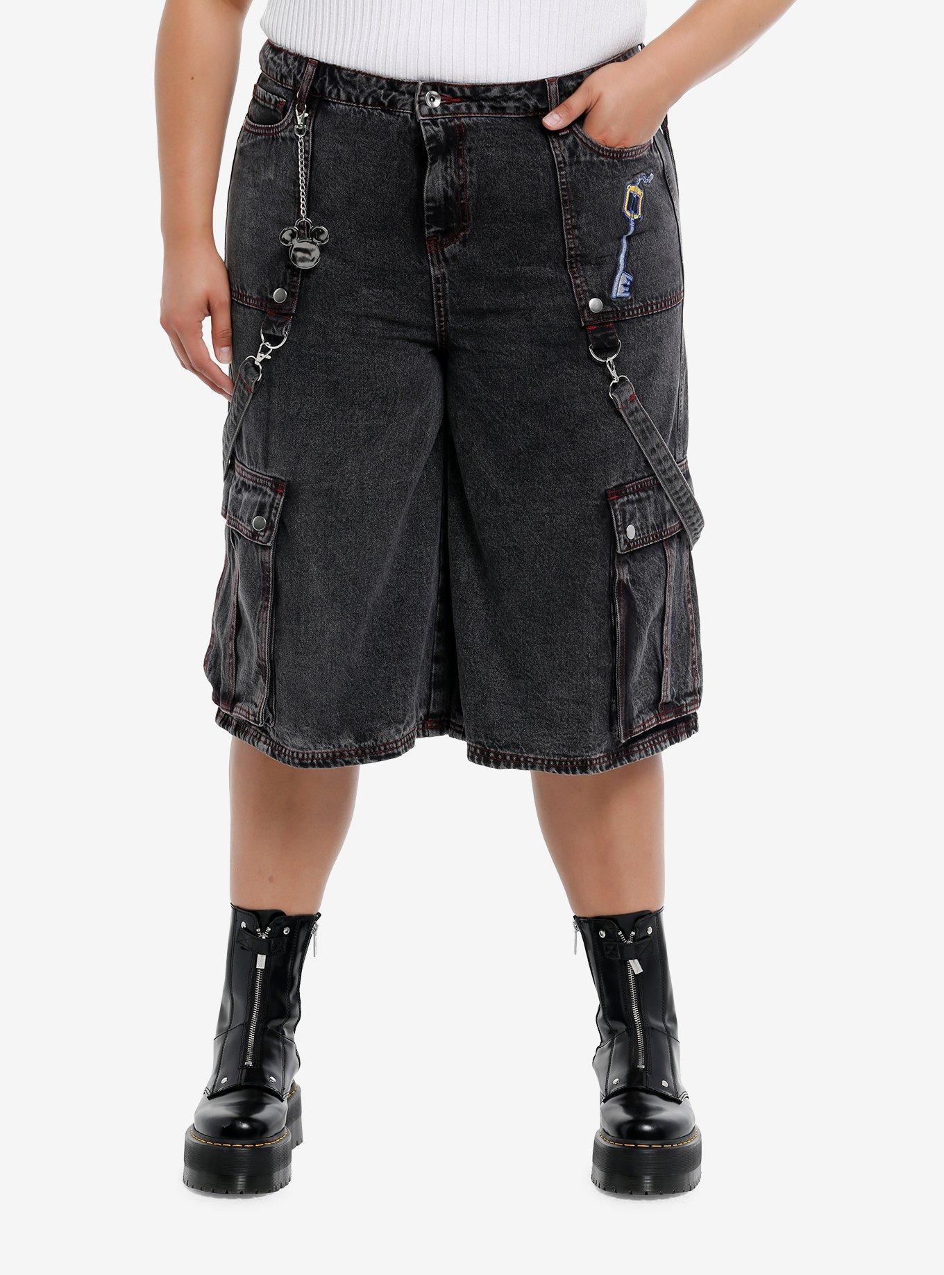 Her Universe Disney Kingdom Hearts Keyblade Cargo Jorts Plus Size, , hi-res