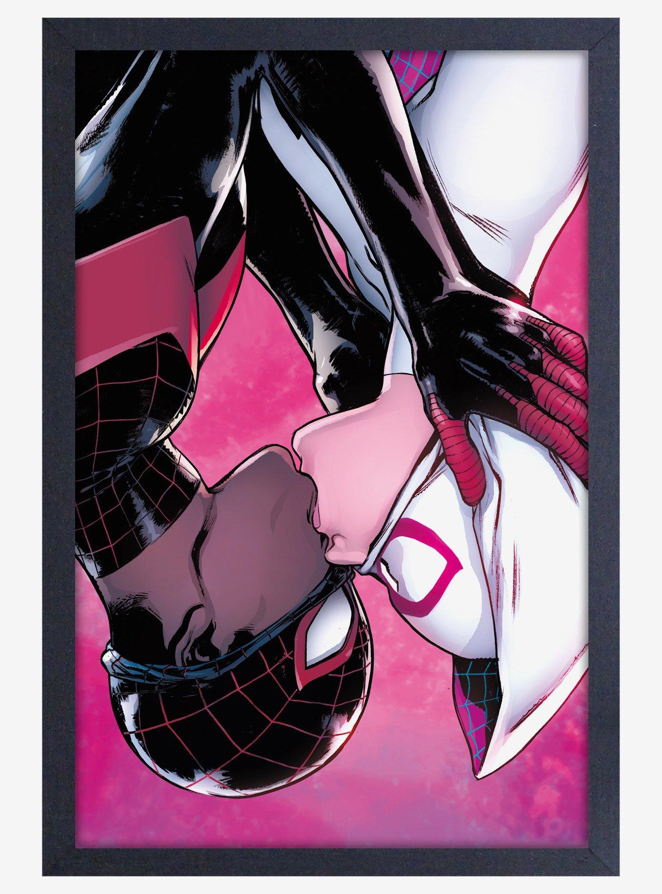 Marvel Spider-Man Miles Morales In Love with Gwen Framed Wall Art, , hi-res