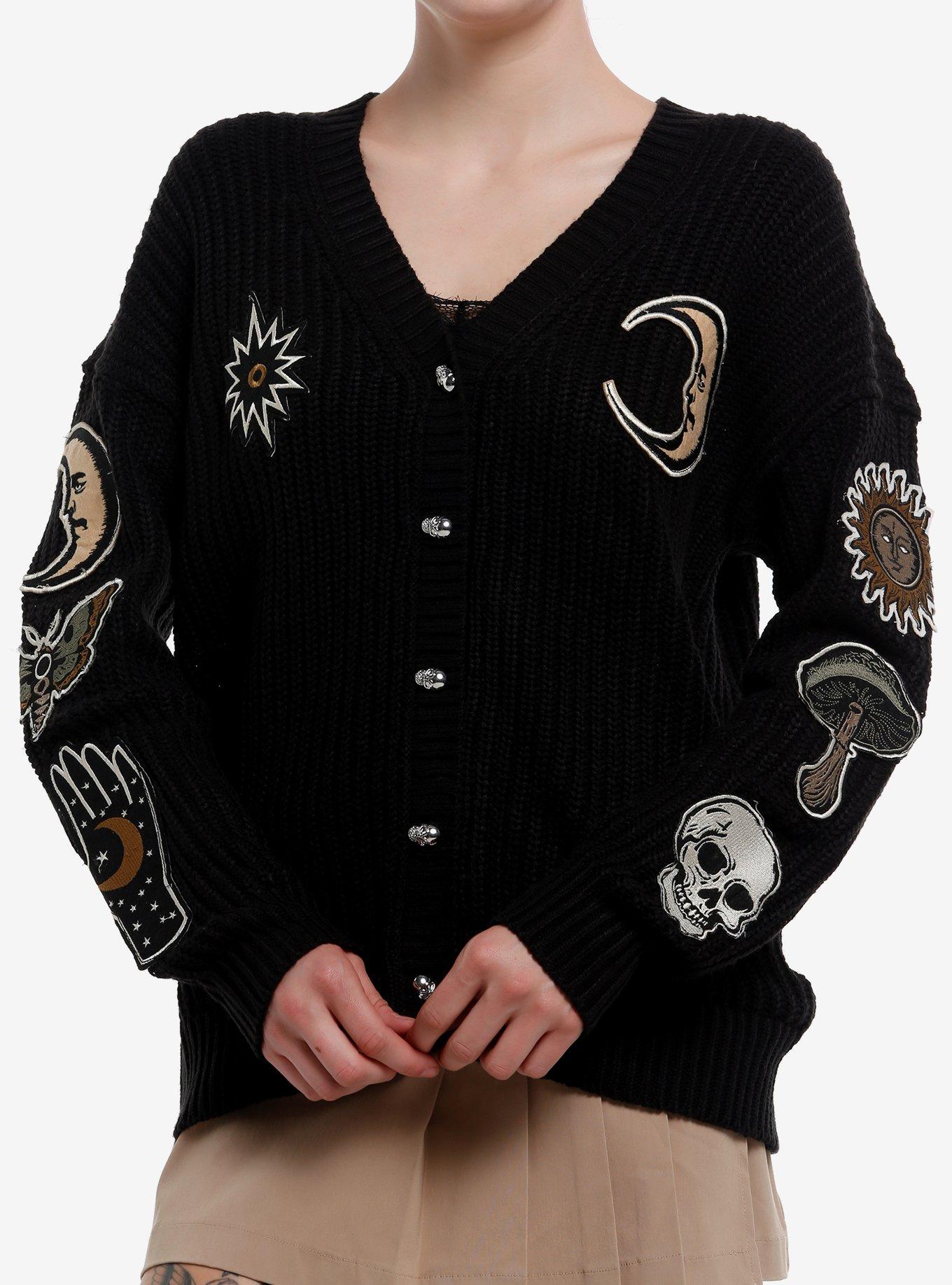 Cosmic Aura Celestial Patches Girls Cardigan, , hi-res