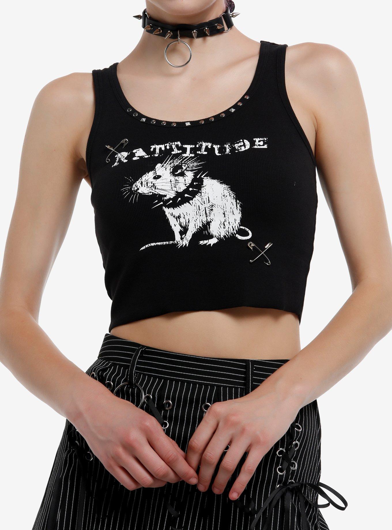 Punk Rat Stud Girls Crop Tank Top, , hi-res