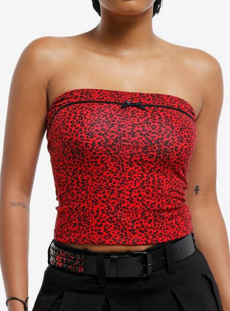 トップス BADBLOOD Tube Top red Red Leopard Tube Top | Hot Topic