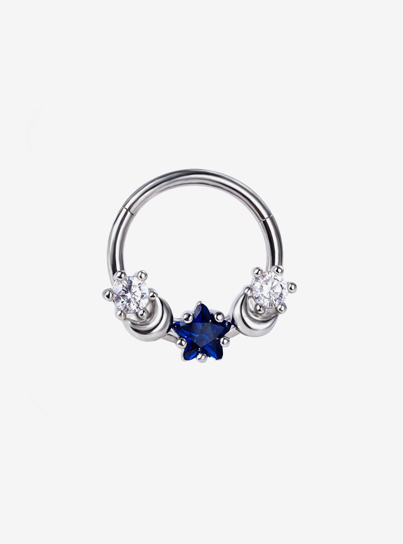 Steel Blue Star Bling Hinged Clicker, , hi-res