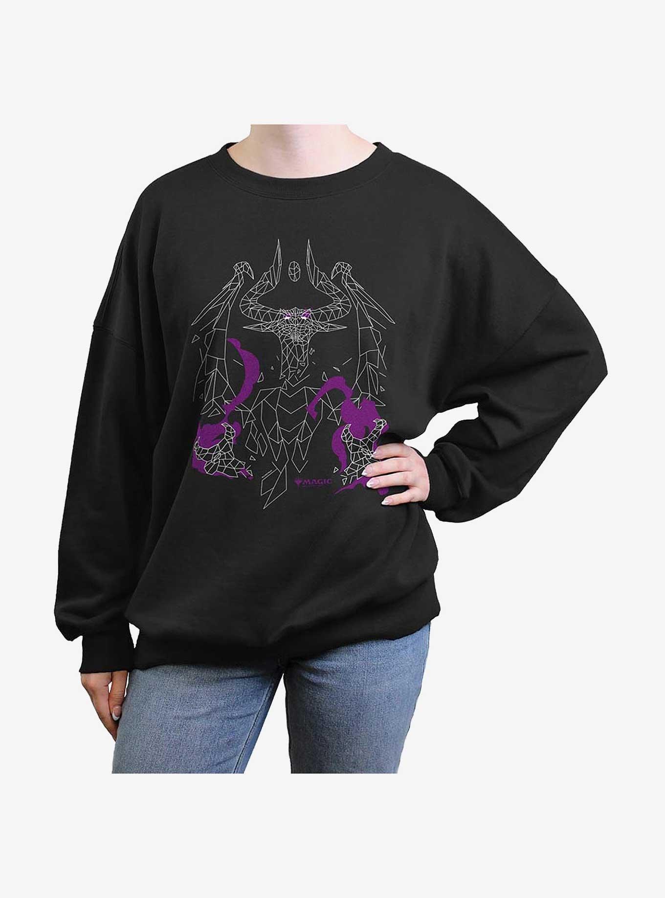 Magic: The Gathering Nicol Bolas Polygon Girls Oversized Sweatshirt, BLACK, hi-res