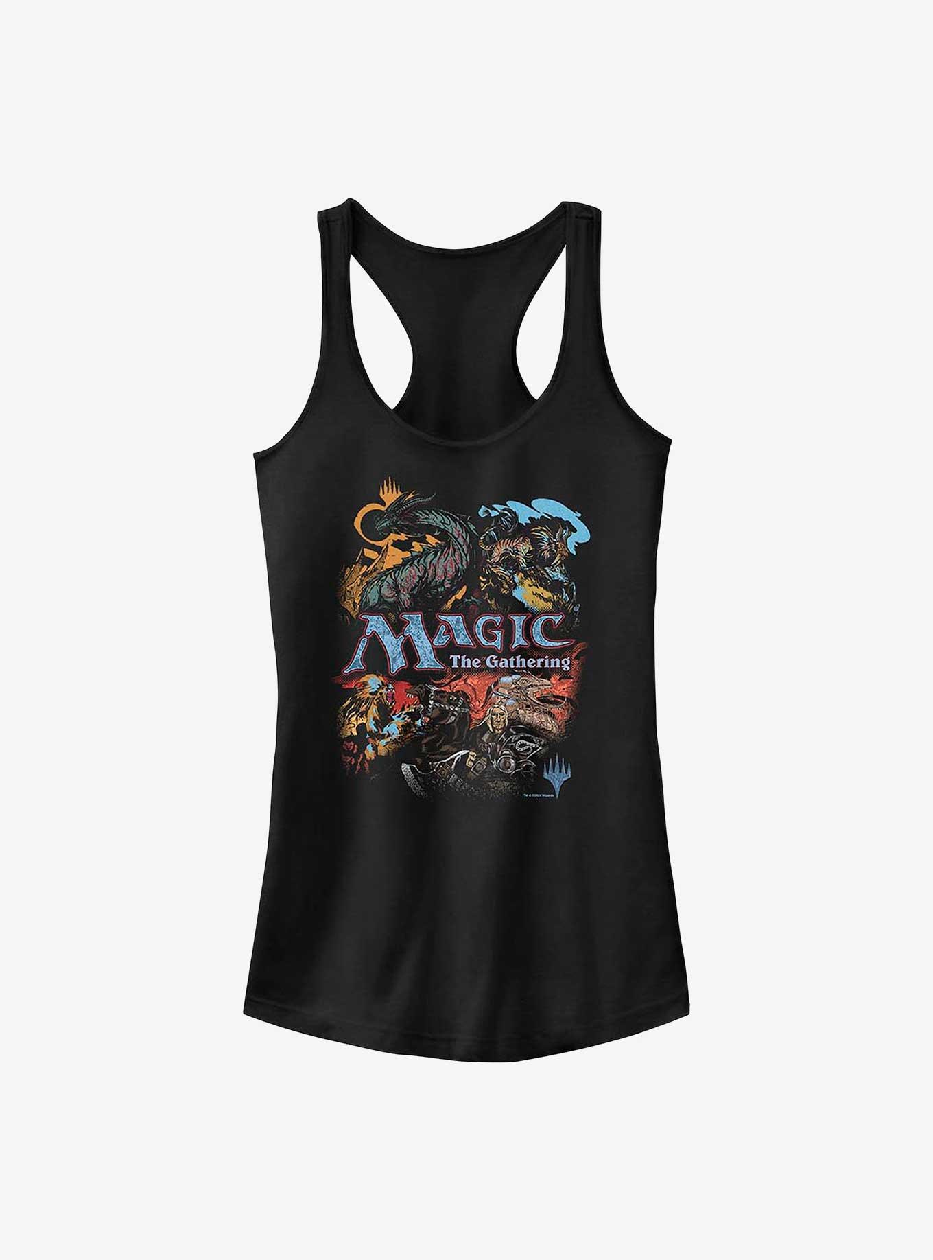 Magic: The Gathering Vintage Collage Girls Tank, BLACK, hi-res