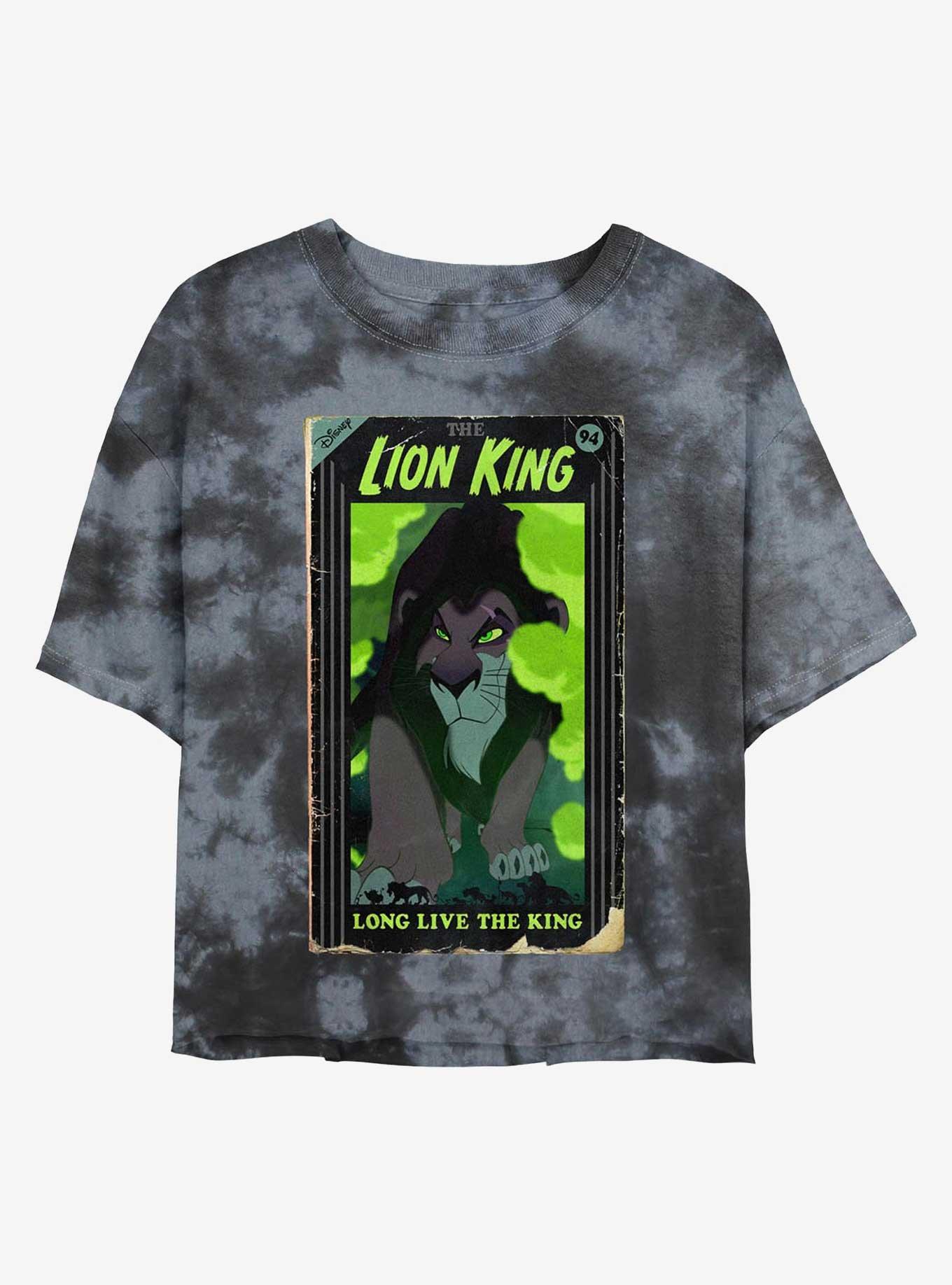 Disney The Lion King Scar VHS Cover Girls Tie-Dye Crop T-Shirt, BLKCHAR, hi-res