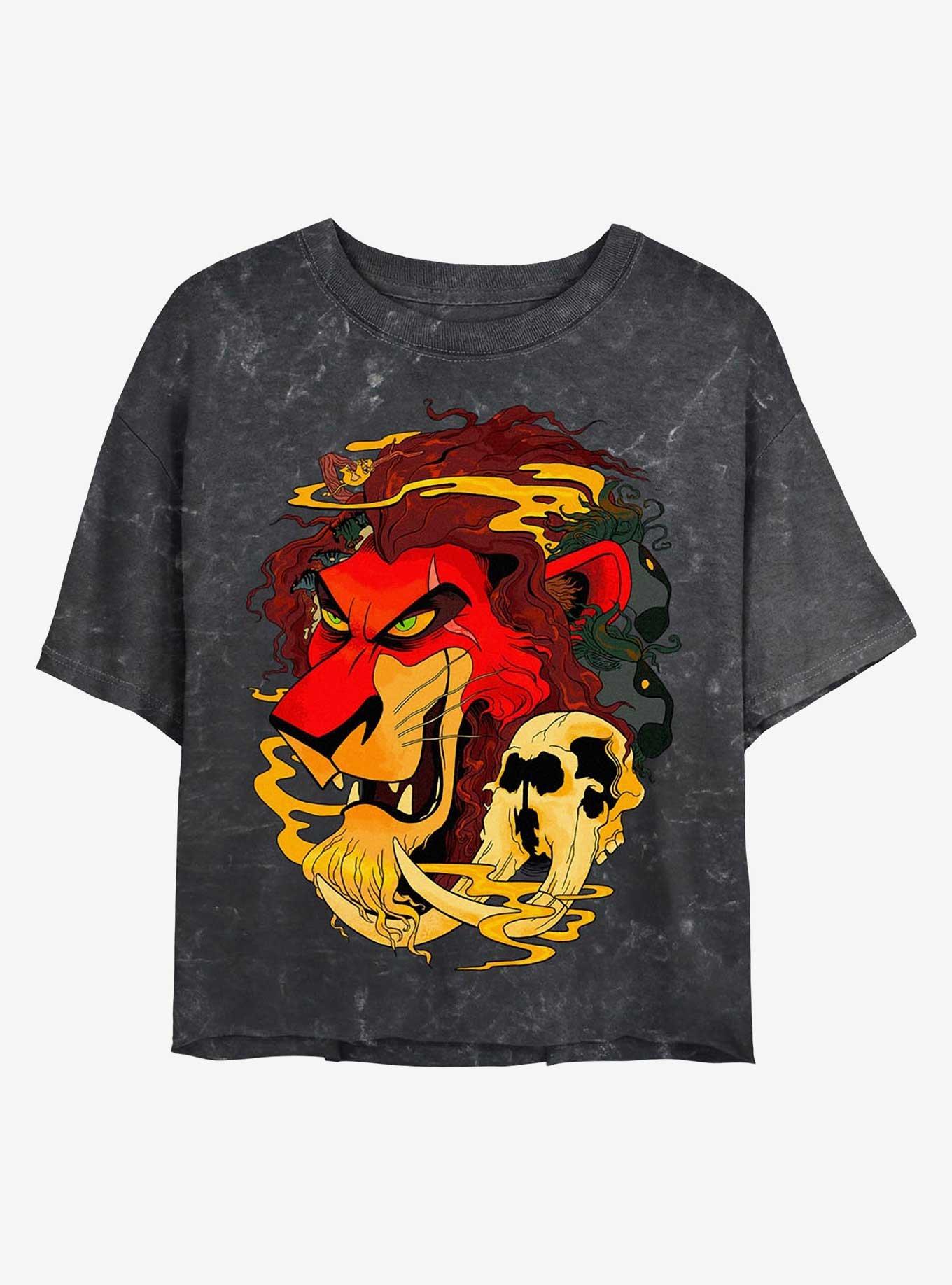 Disney The Lion King Scarify Girls Mineral Wash Crop T-Shirt, , hi-res
