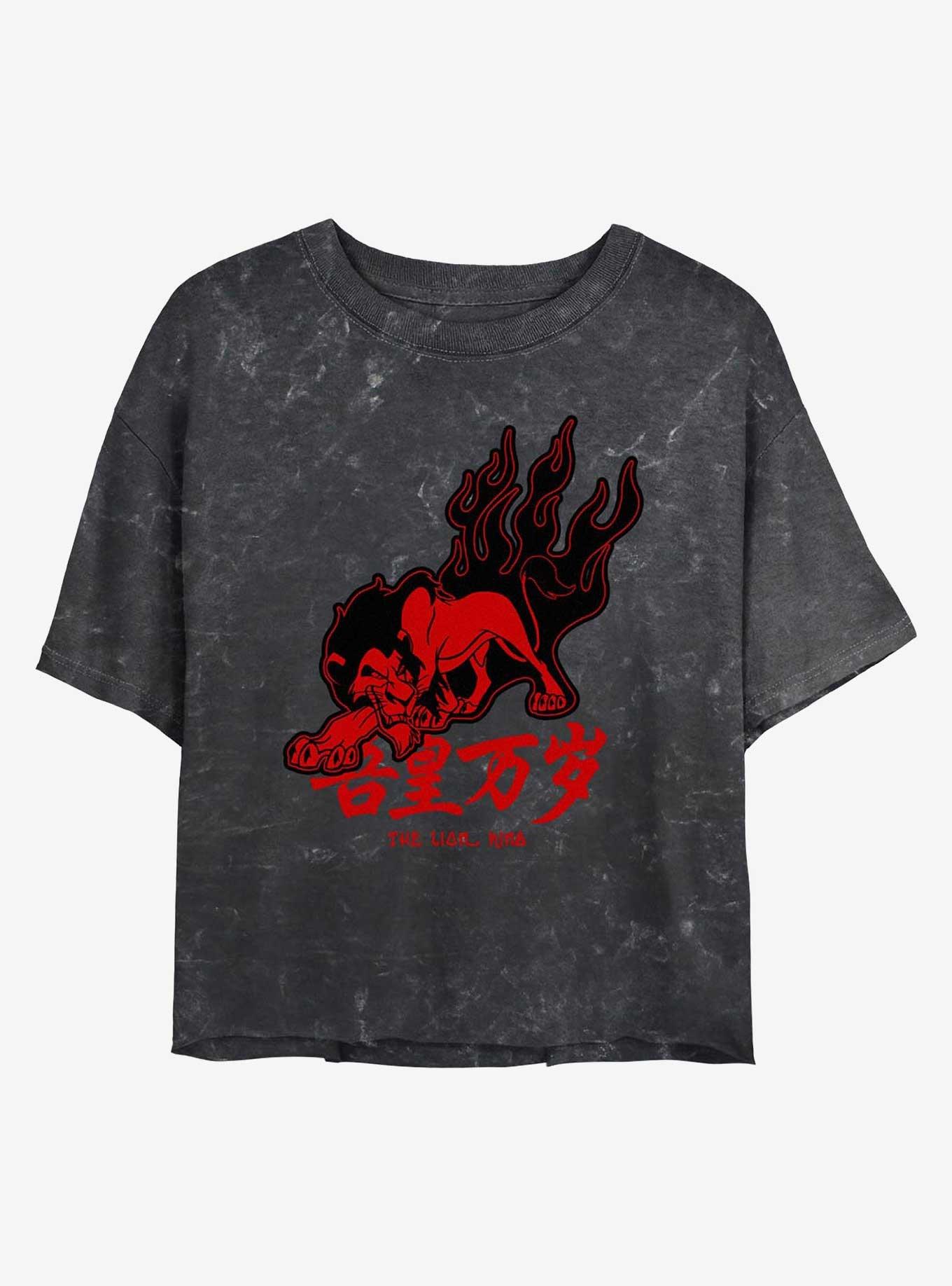 Disney The Lion King Red Scar Girls Mineral Wash Crop T-Shirt, , hi-res