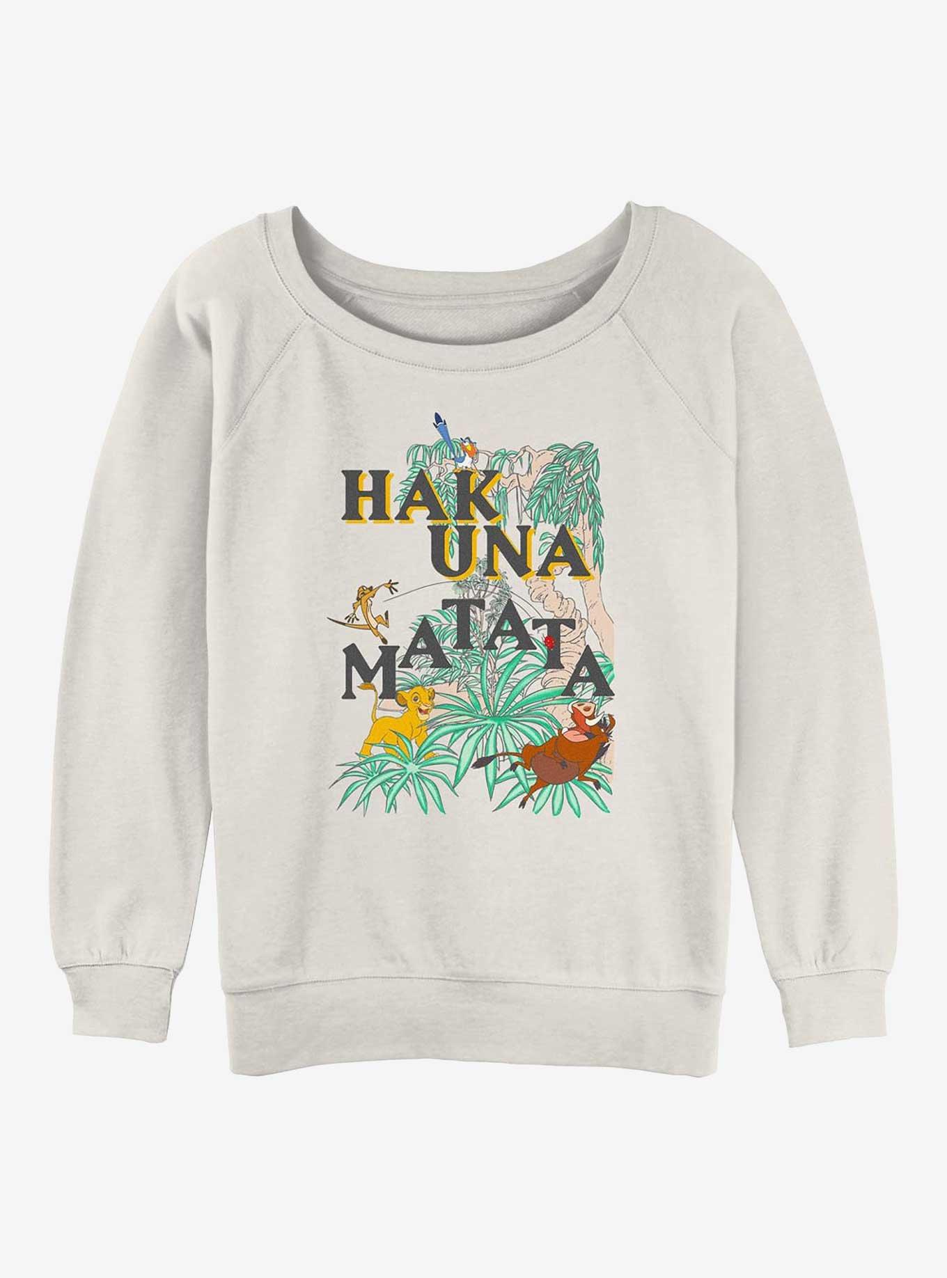 Disney The Lion King No Worries Girls Slouchy Sweatshirt, EGRET, hi-res