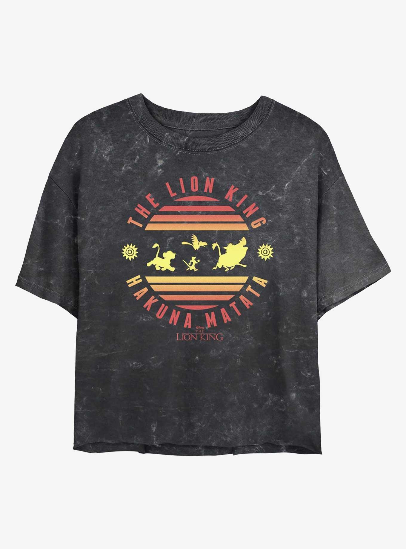 Disney The Lion King Hakuna Matata Circle Girls Mineral Wash Crop T-Shirt, , hi-res