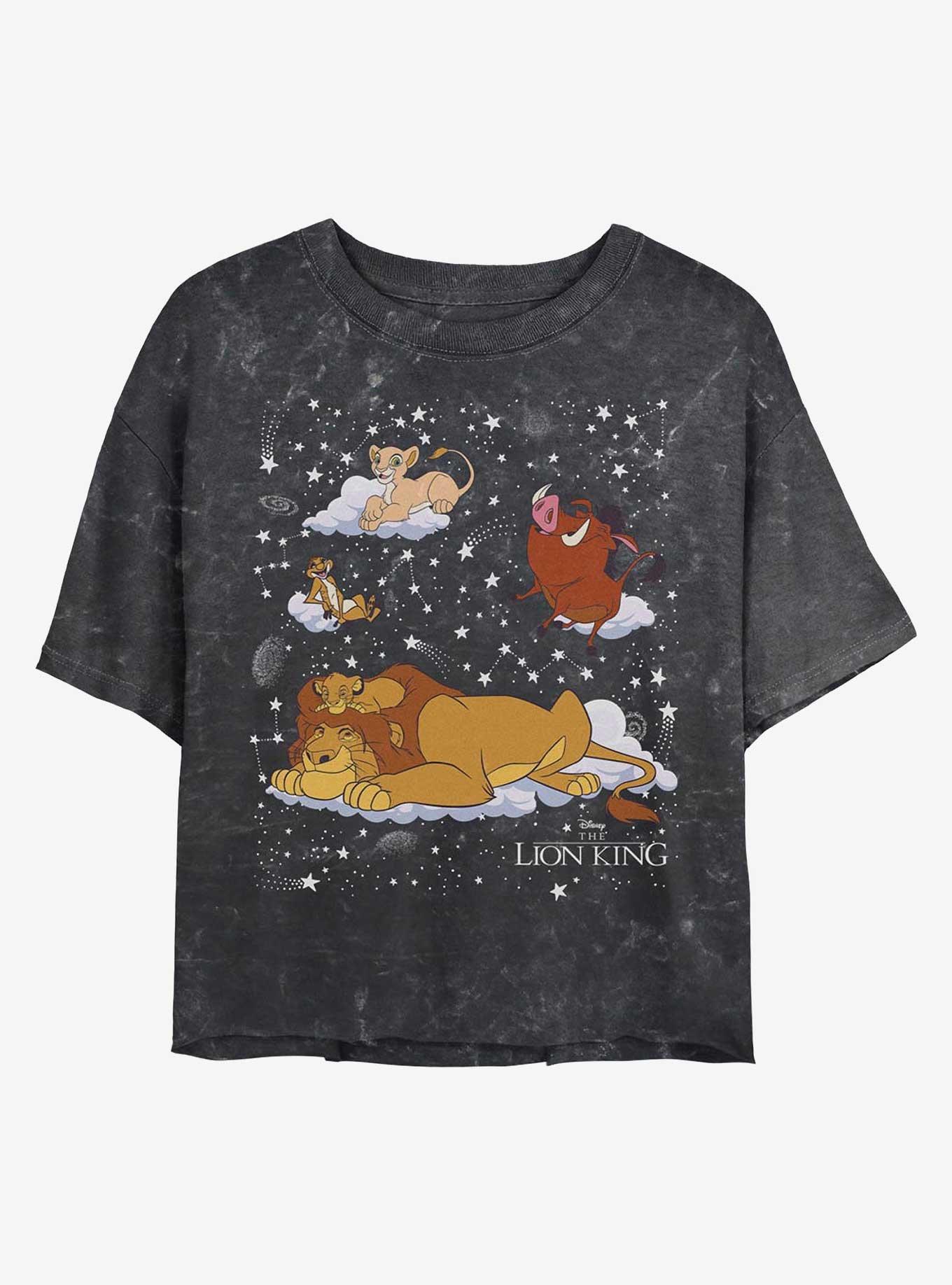 Disney The Lion King Group In Stars Girls Mineral Wash Crop T-Shirt, , hi-res