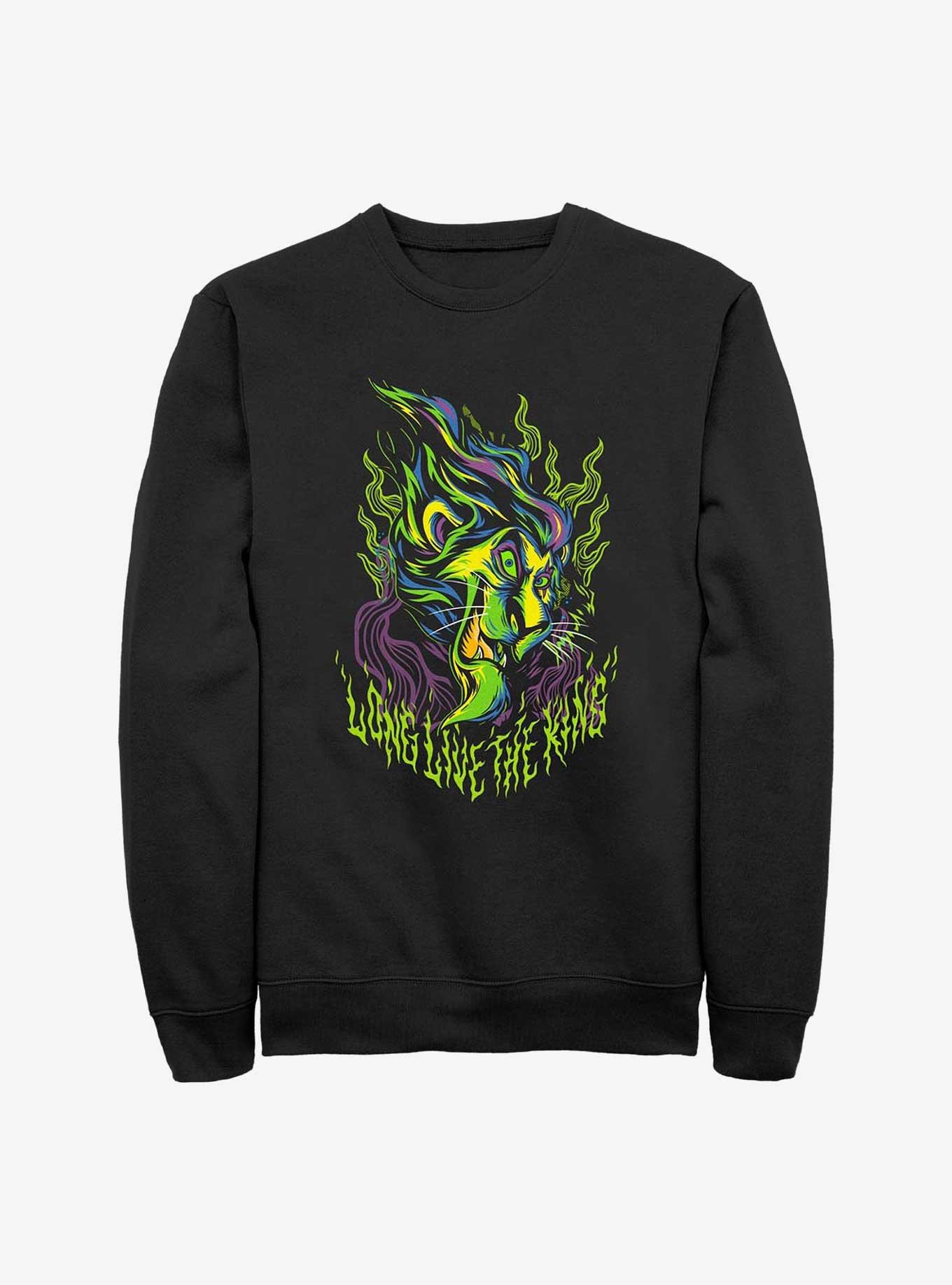 Disney The Lion King Long Live Scar Neon Sweatshirt, , hi-res