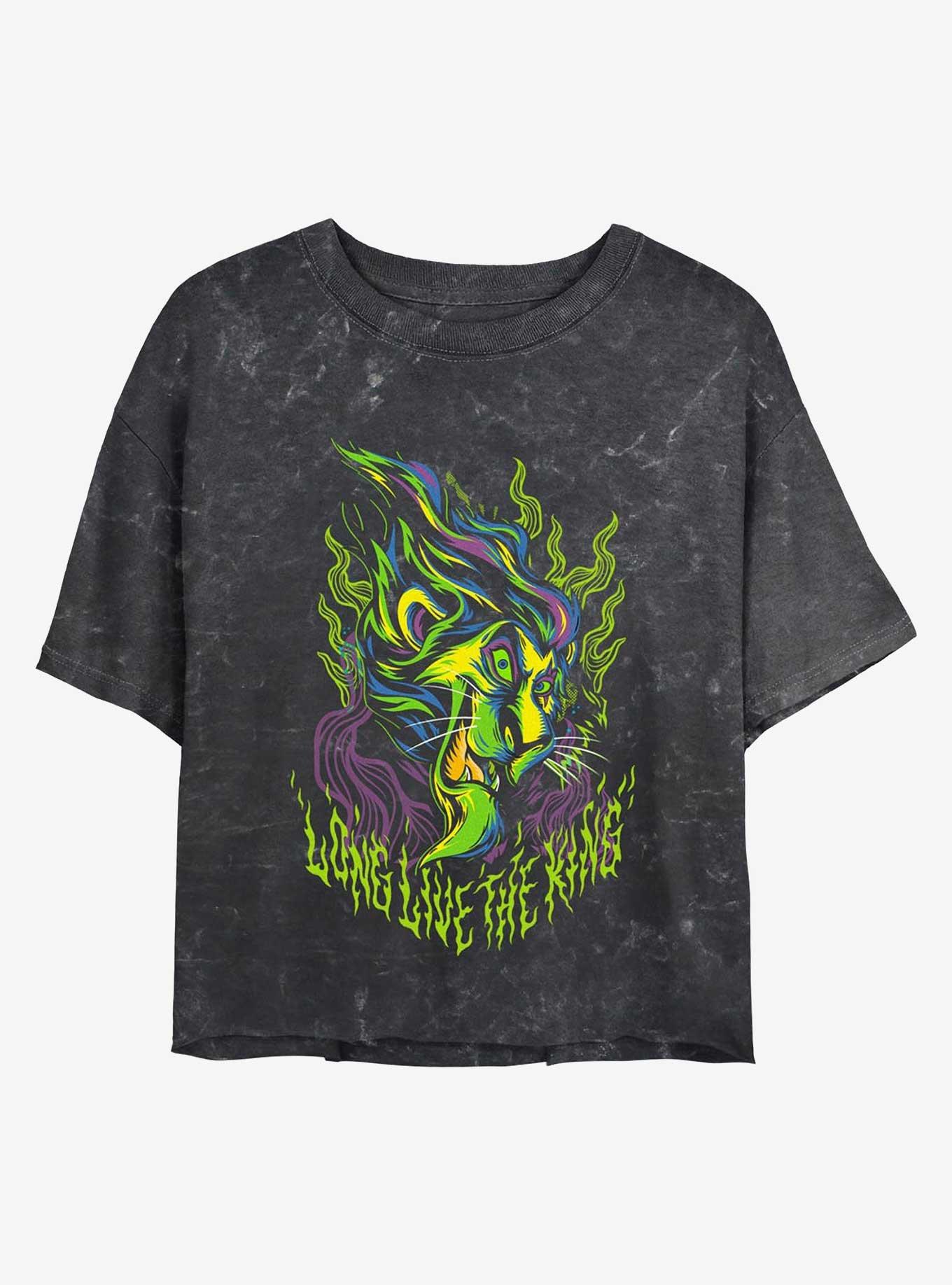 Disney The Lion King Long Live Scar Neon Girls Mineral Wash Crop T-Shirt, , hi-res