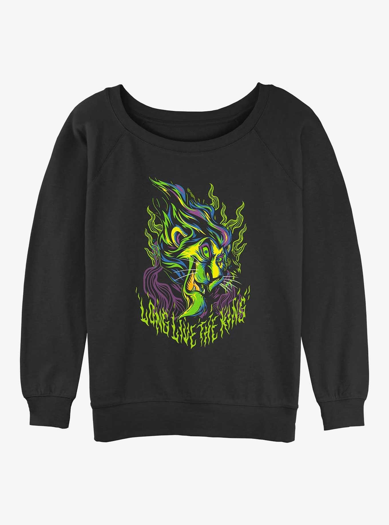 Disney The Lion King Long Live Scar Neon Girls Slouchy Sweatshirt, , hi-res