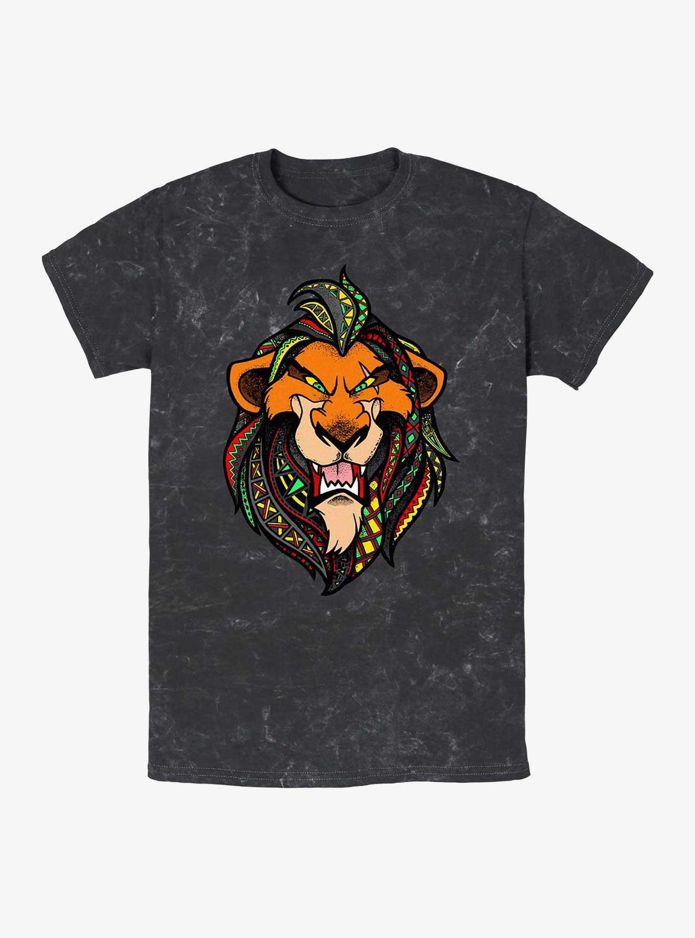 Disney The Lion King Scar In Pattern Mineral Wash T-Shirt, , hi-res