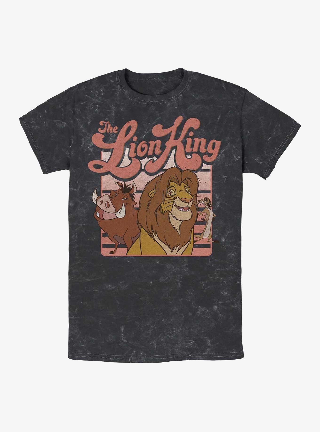 Disney The Lion King Group Retro Stripe Mineral Wash T-Shirt, , hi-res