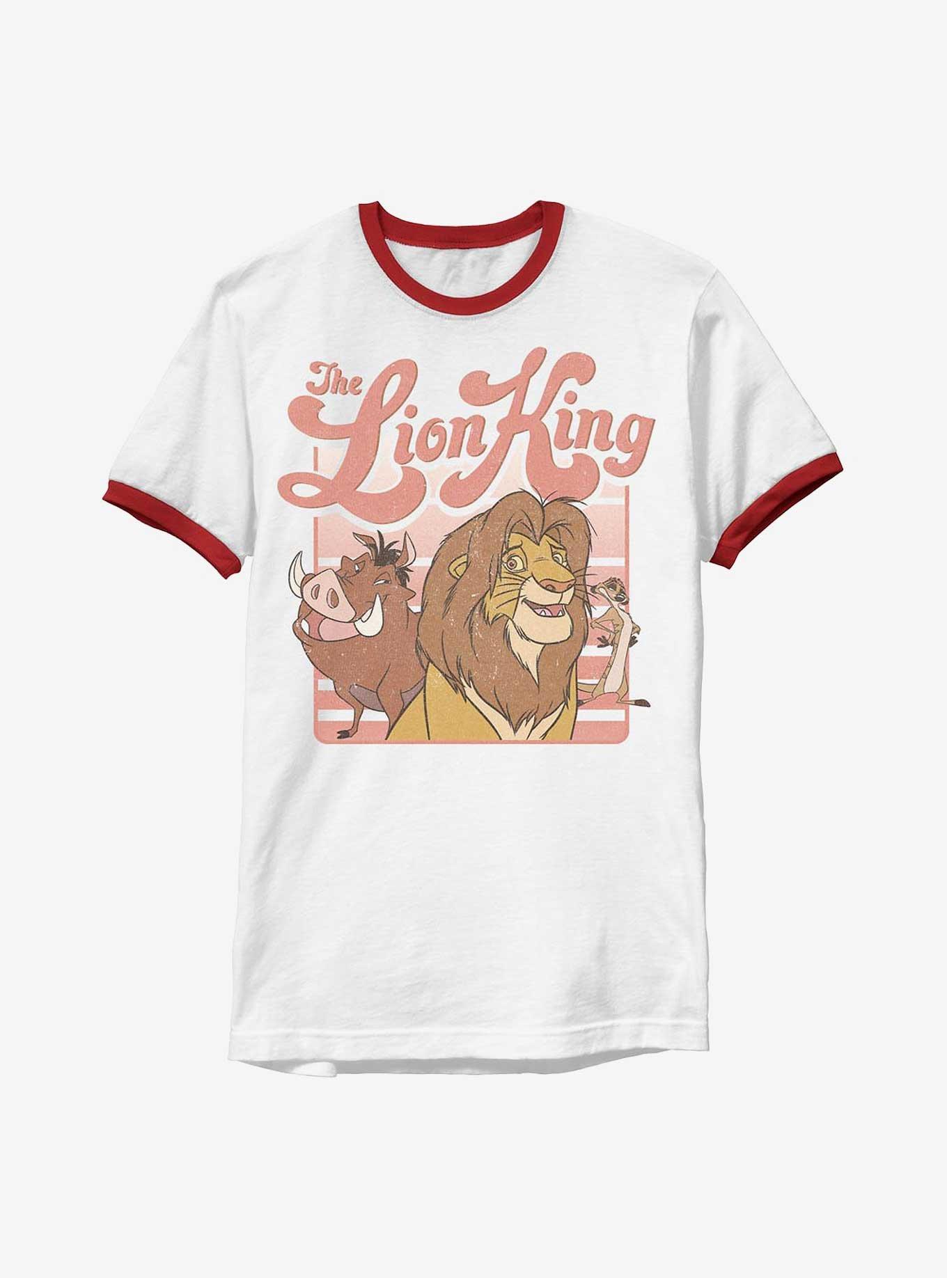 Disney The Lion King Group Retro Stripe Ringer T-Shirt