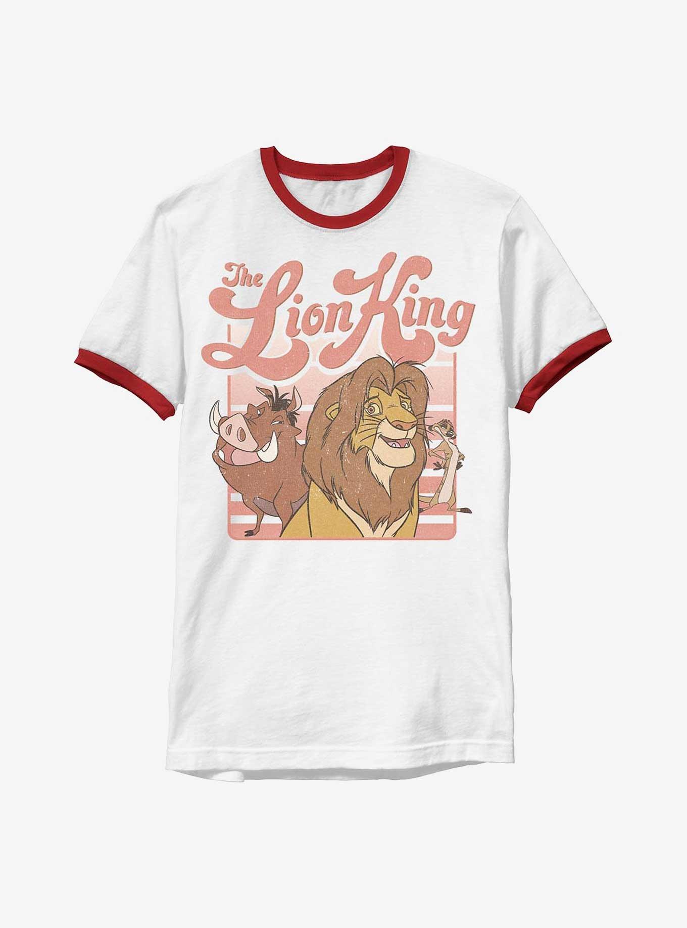 Disney The Lion King Group Retro Stripe Ringer T-Shirt, , hi-res