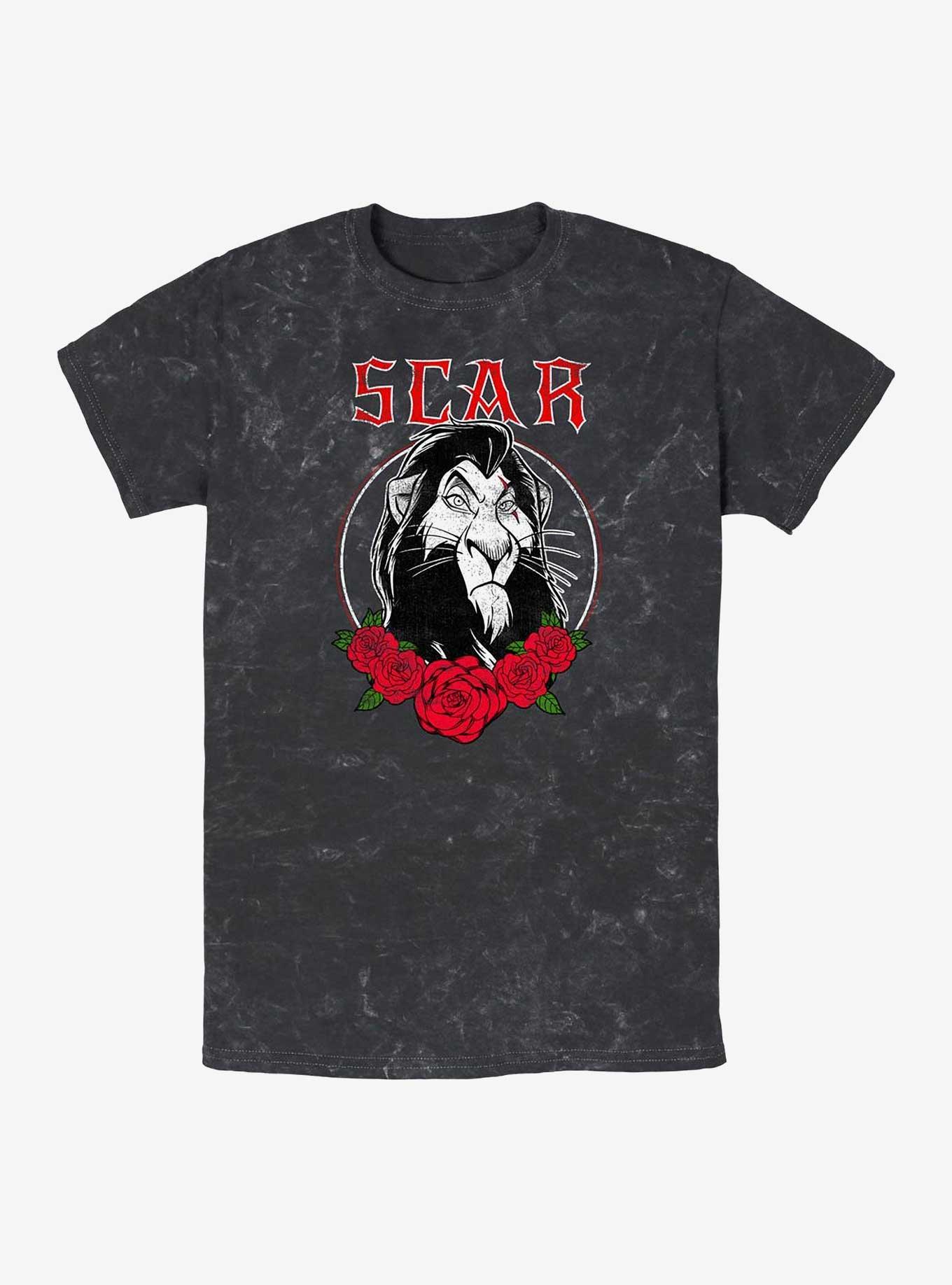 Disney The Lion King Scar Rose Mineral Wash T-Shirt, BLACK, hi-res