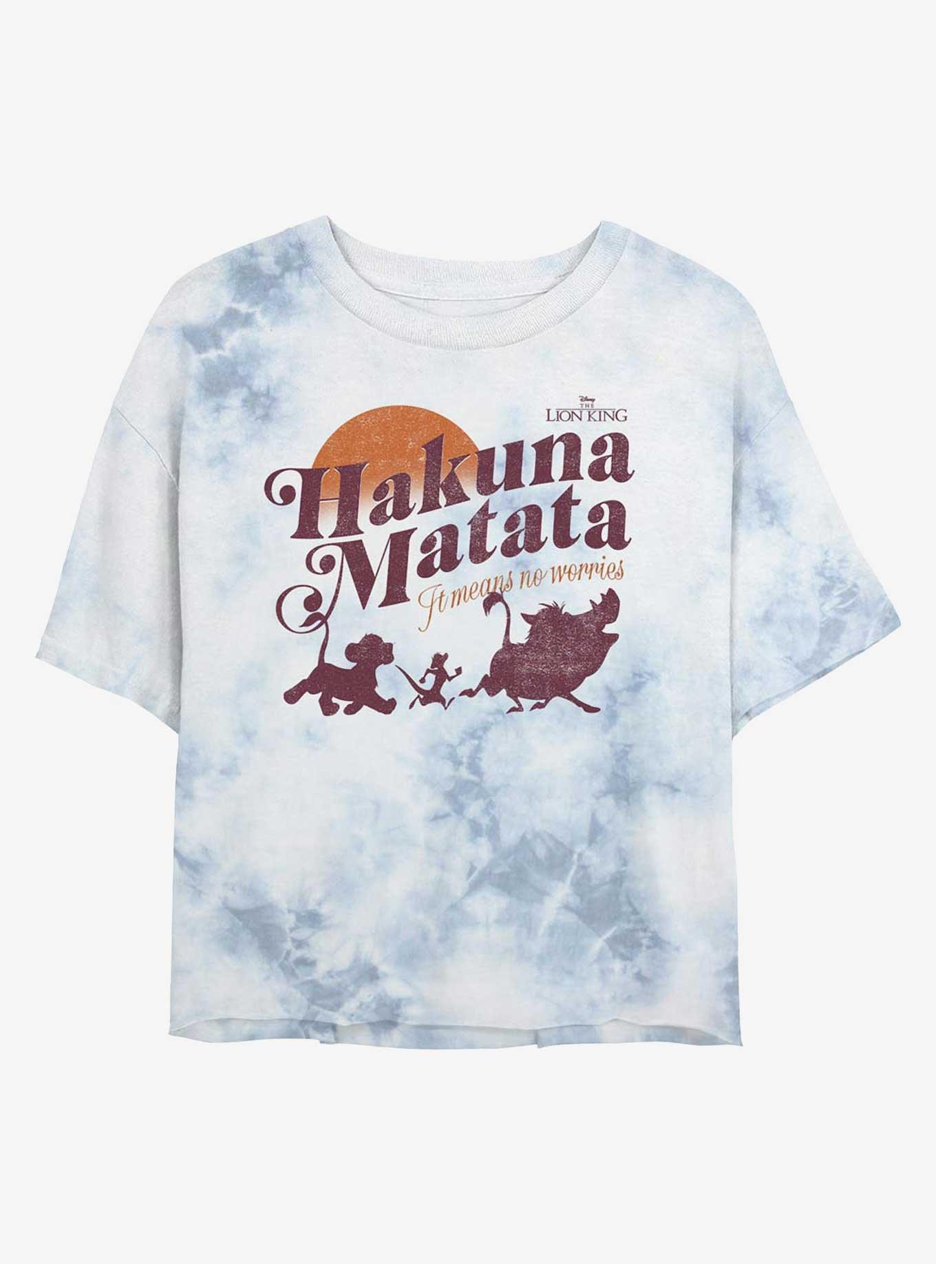Disney The Lion King It Means No Worries Girls Tie-Dye Crop T-Shirt, , hi-res