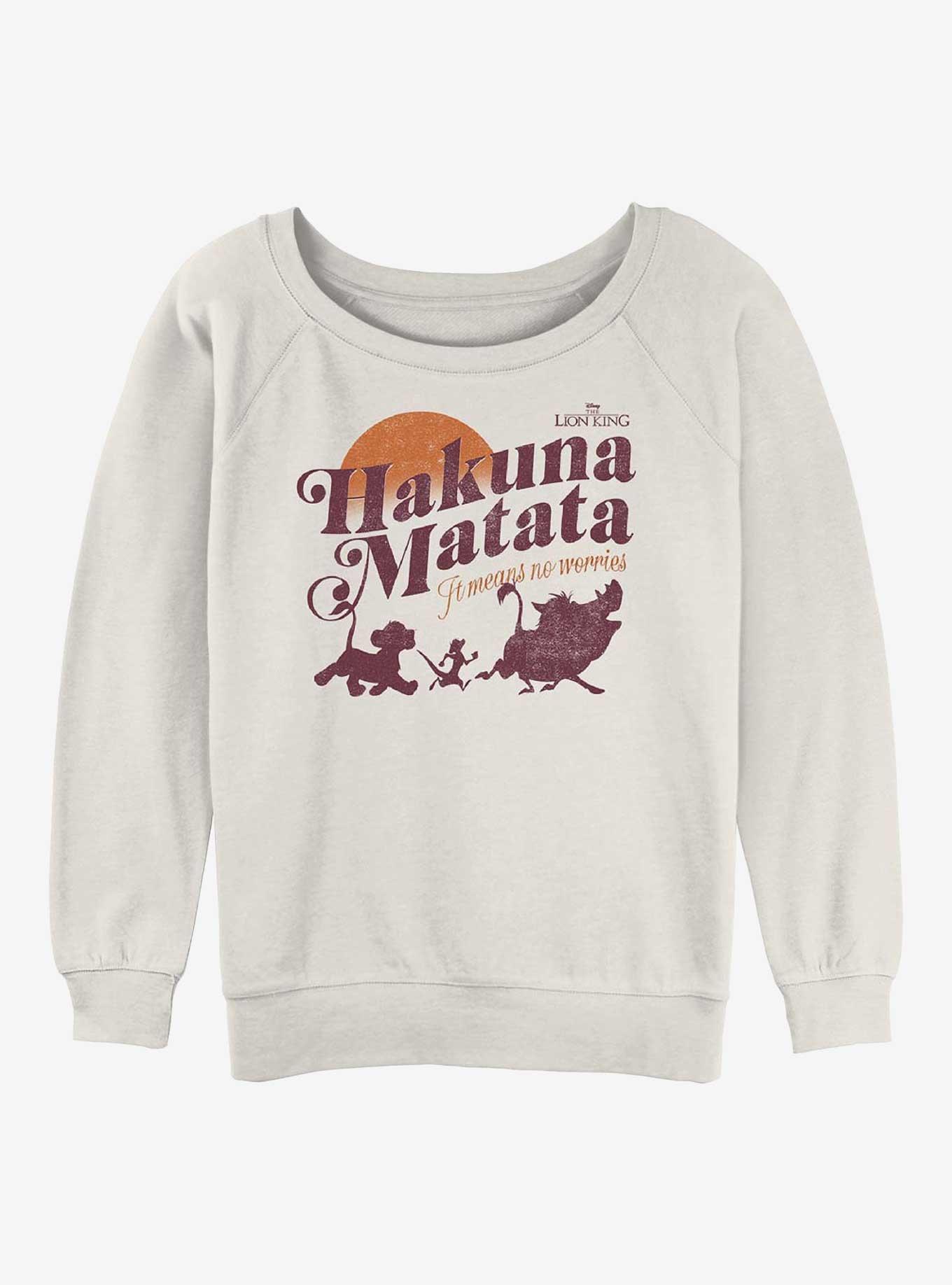 Disney The Lion King It Means No Worries Girls Slouchy Sweatshirt, , hi-res